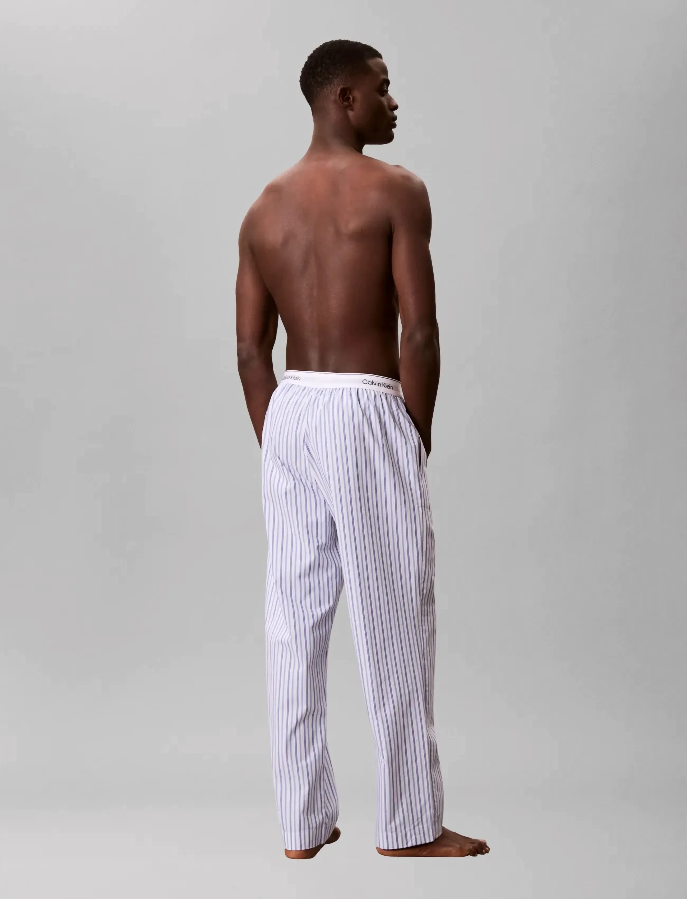 Calvin Klein - SLEEP PANT - spodnie od piżamy - aurora stripe blue river fog - 2