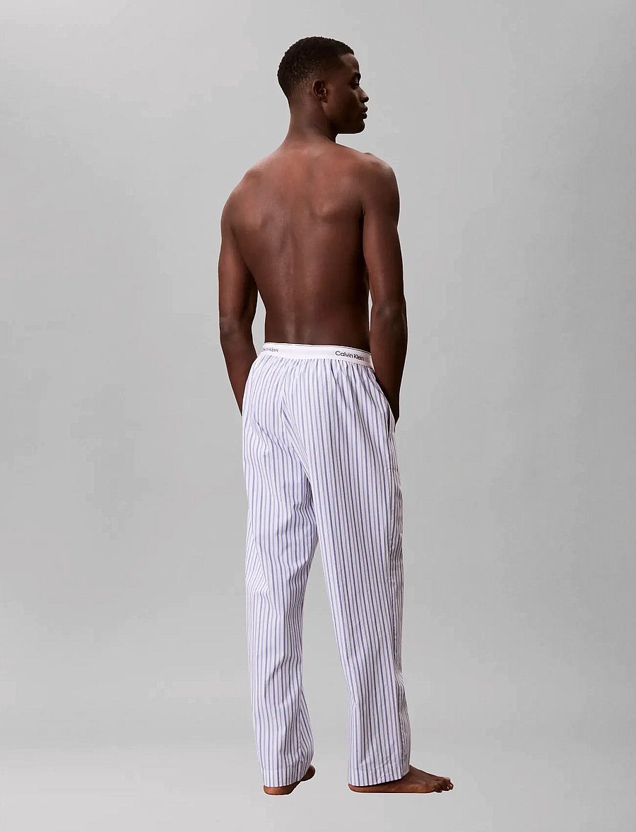 Calvin Klein - SLEEP PANT - pyjamasbyxor - aurora stripe blue river fog - 2