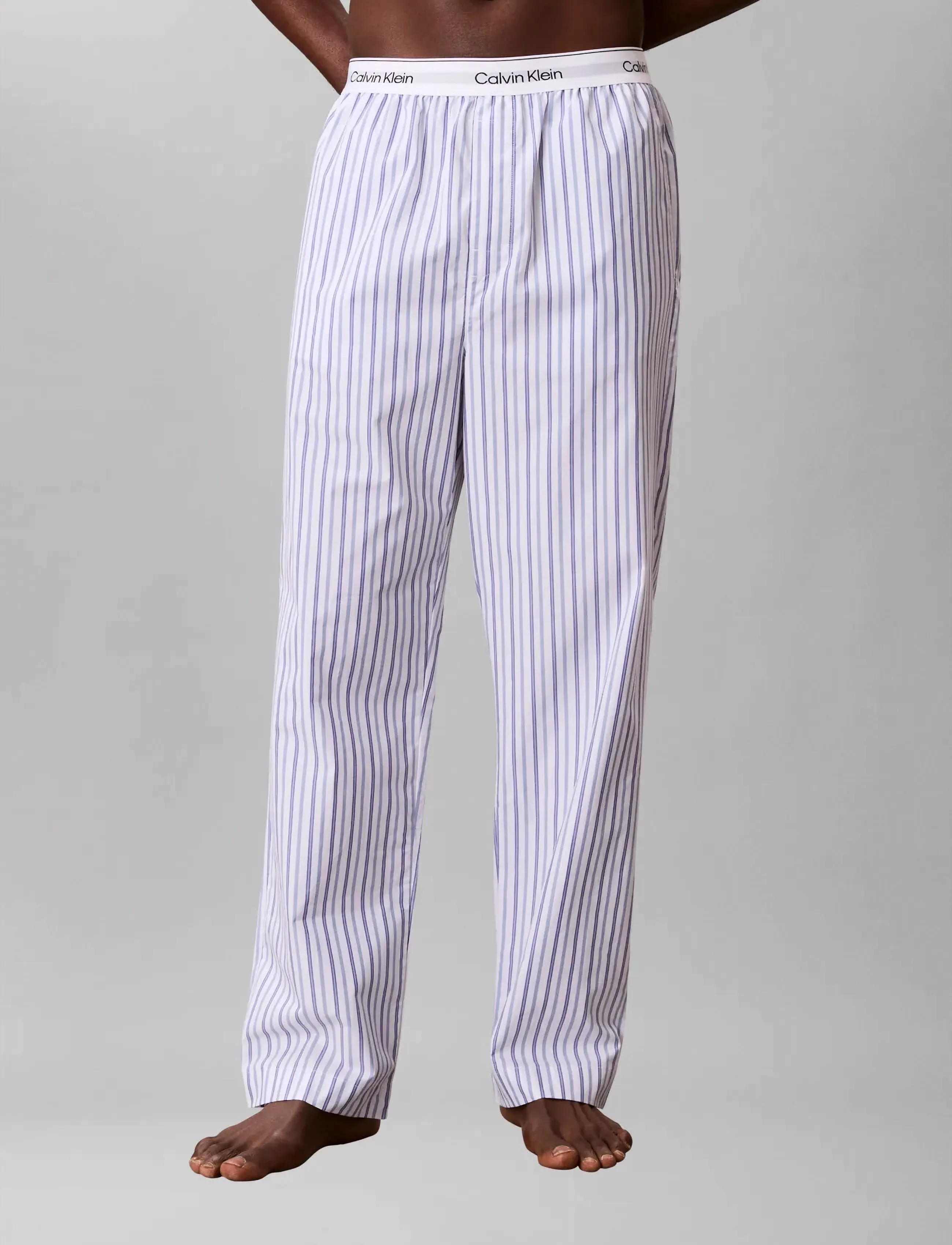 Calvin Klein - SLEEP PANT - spodnie od piżamy - aurora stripe blue river fog - 3