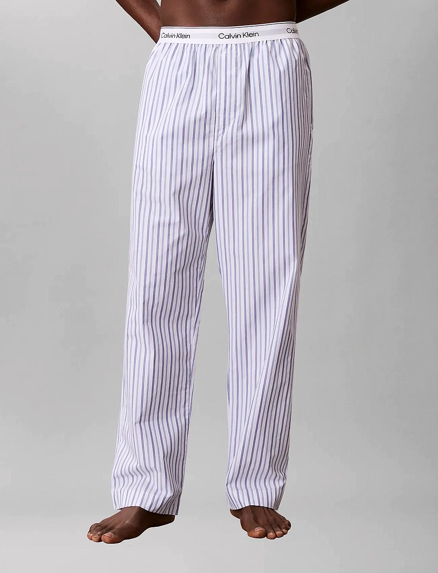 Calvin Klein - SLEEP PANT - pyjamasbyxor - aurora stripe blue river fog - 3