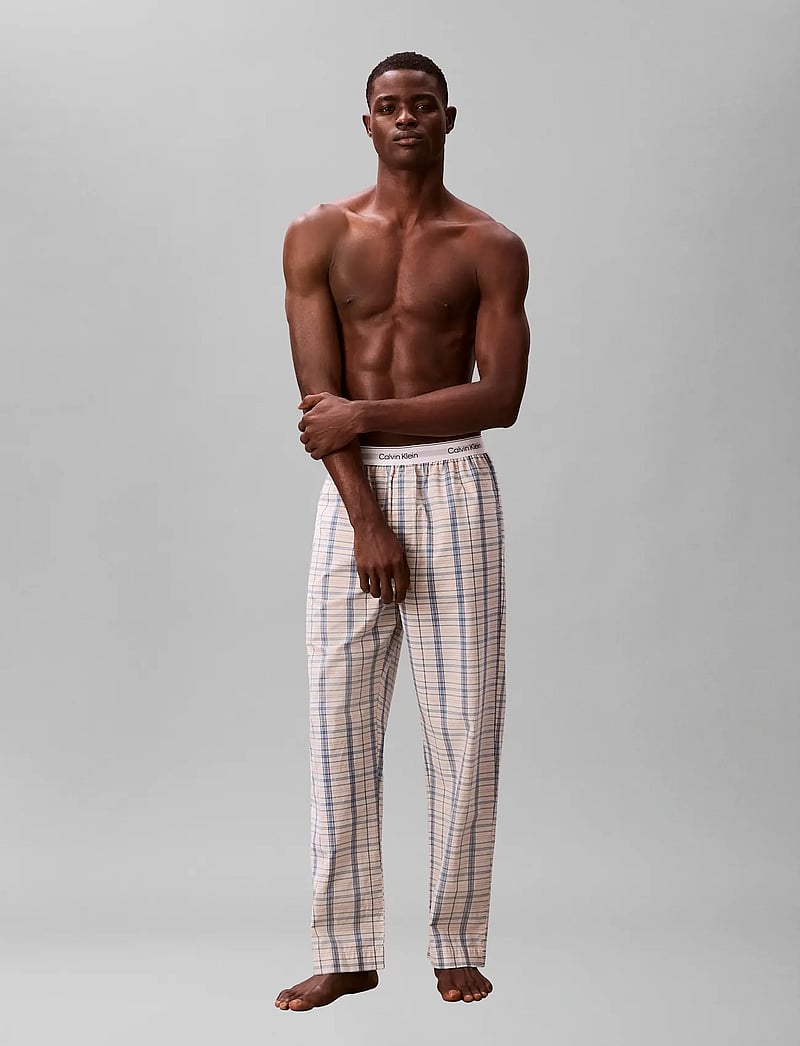 Calvin Klein - SLEEP PANT - pyjamasbyxor - silo plaid chalk - 0