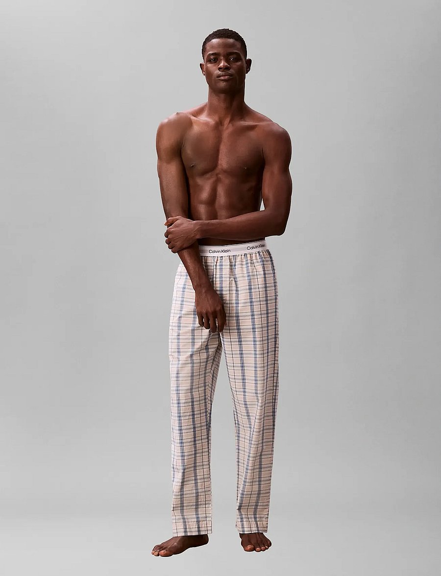 Calvin Klein - SLEEP PANT - spodnie od piżamy - silo plaid chalk - 0