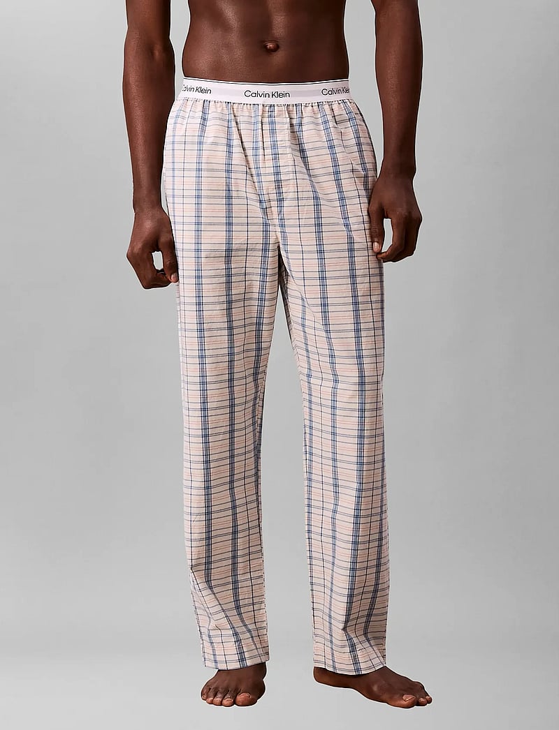 Calvin Klein - SLEEP PANT - pyjamasbyxor - silo plaid chalk - 3