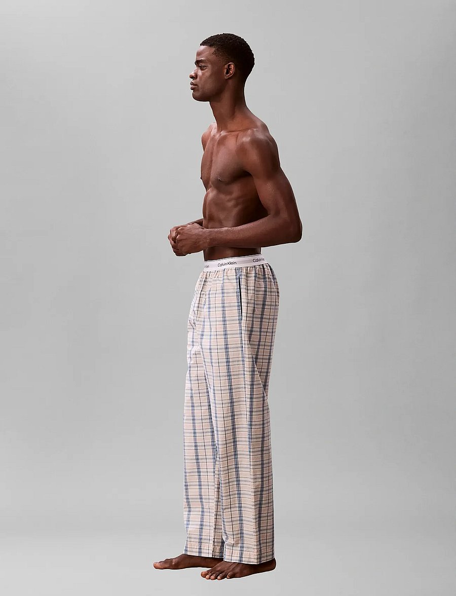 Calvin Klein - SLEEP PANT - spodnie od piżamy - silo plaid chalk - 4