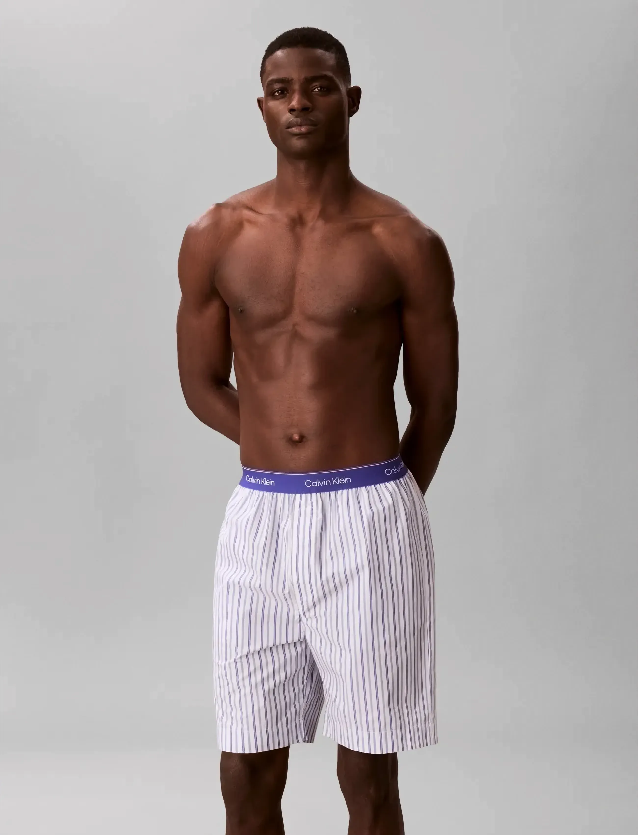 Calvin Klein - SLEEP SHORT - pyjama bottoms - aurora stripe blue river fog - 3