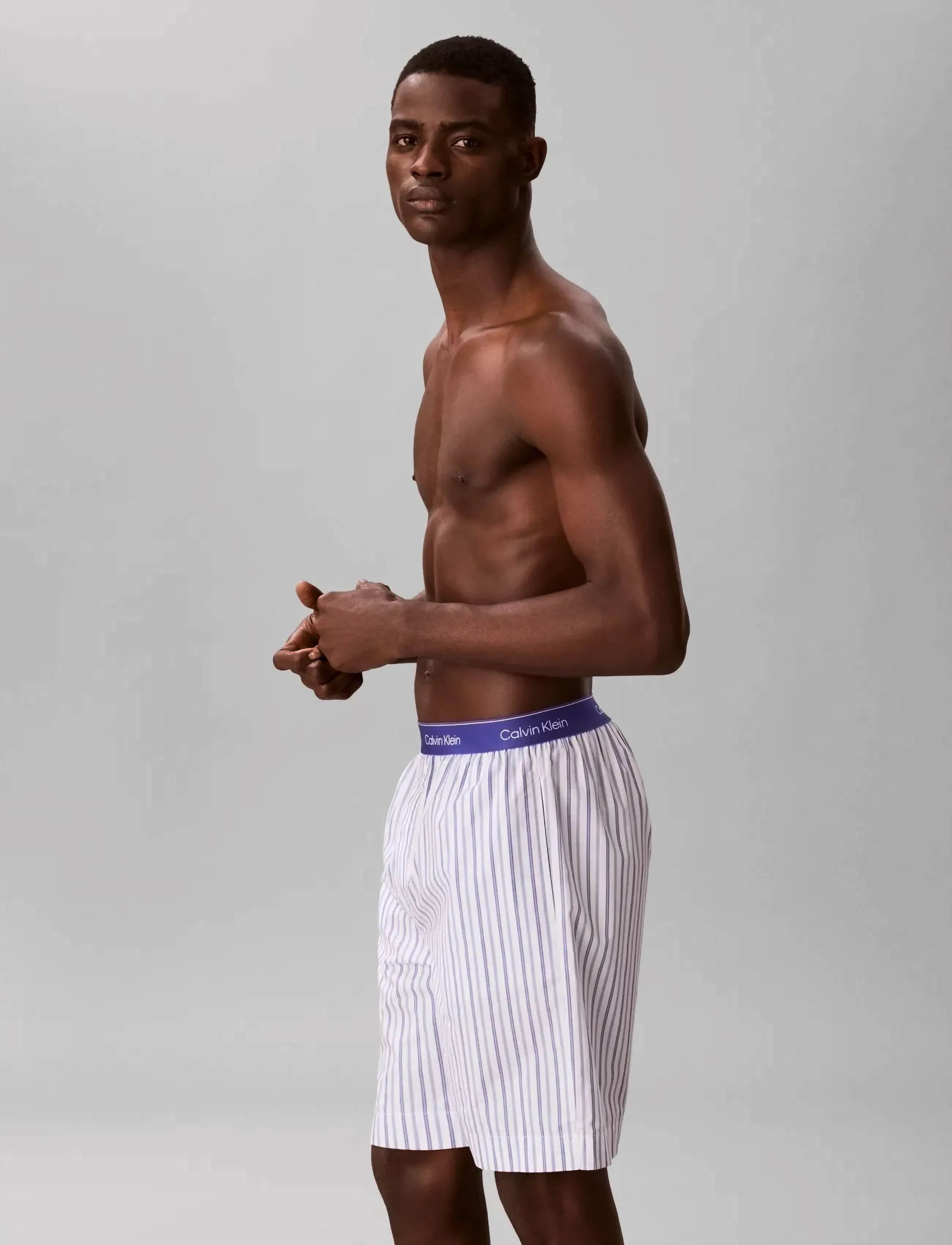 Calvin Klein - SLEEP SHORT - pyjama bottoms - aurora stripe blue river fog - 4