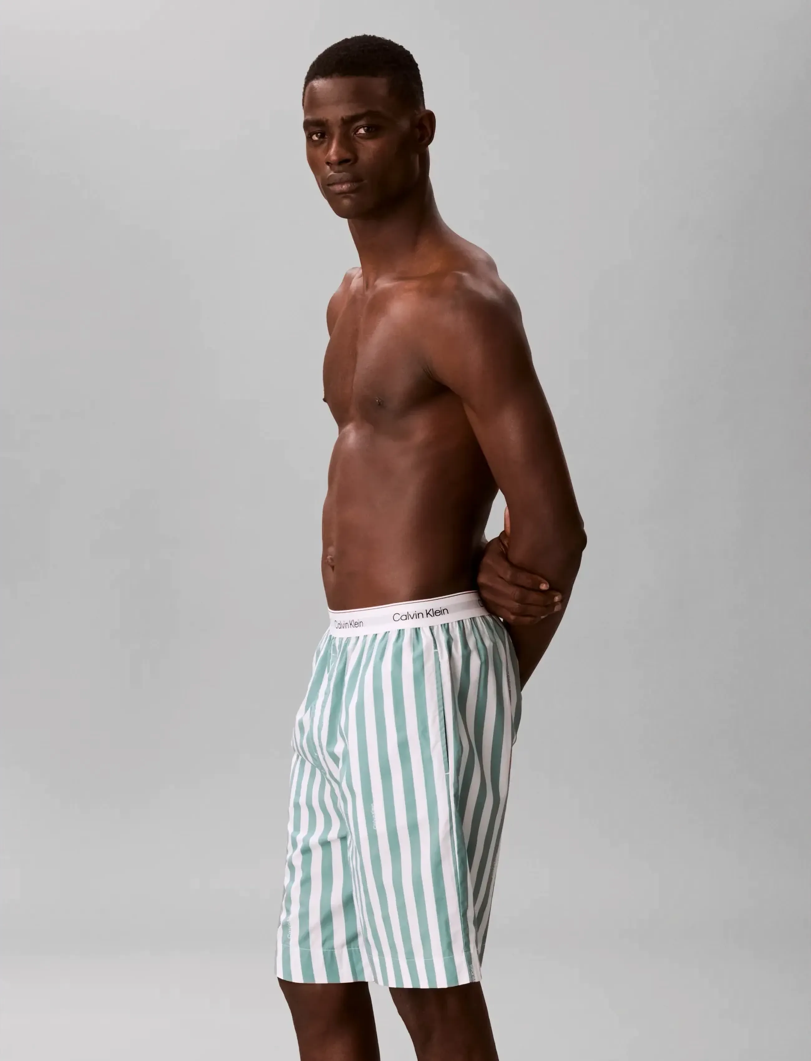 Calvin Klein - SLEEP SHORT - pyjamahose - vertical boardwalk logo stripe smal - 4