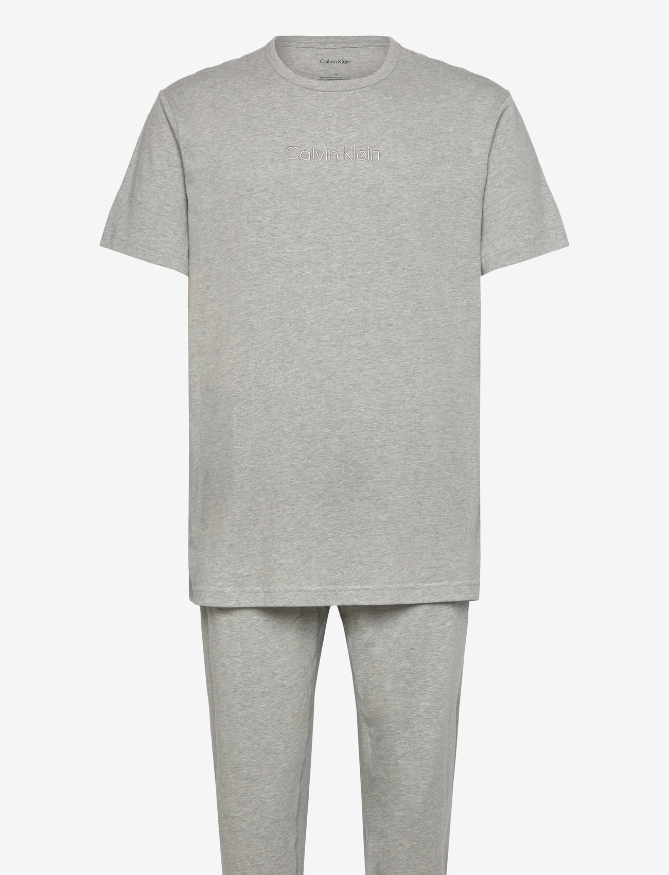 Calvin Klein - S/S JOGGER SET - white top, grey heather btm - 0