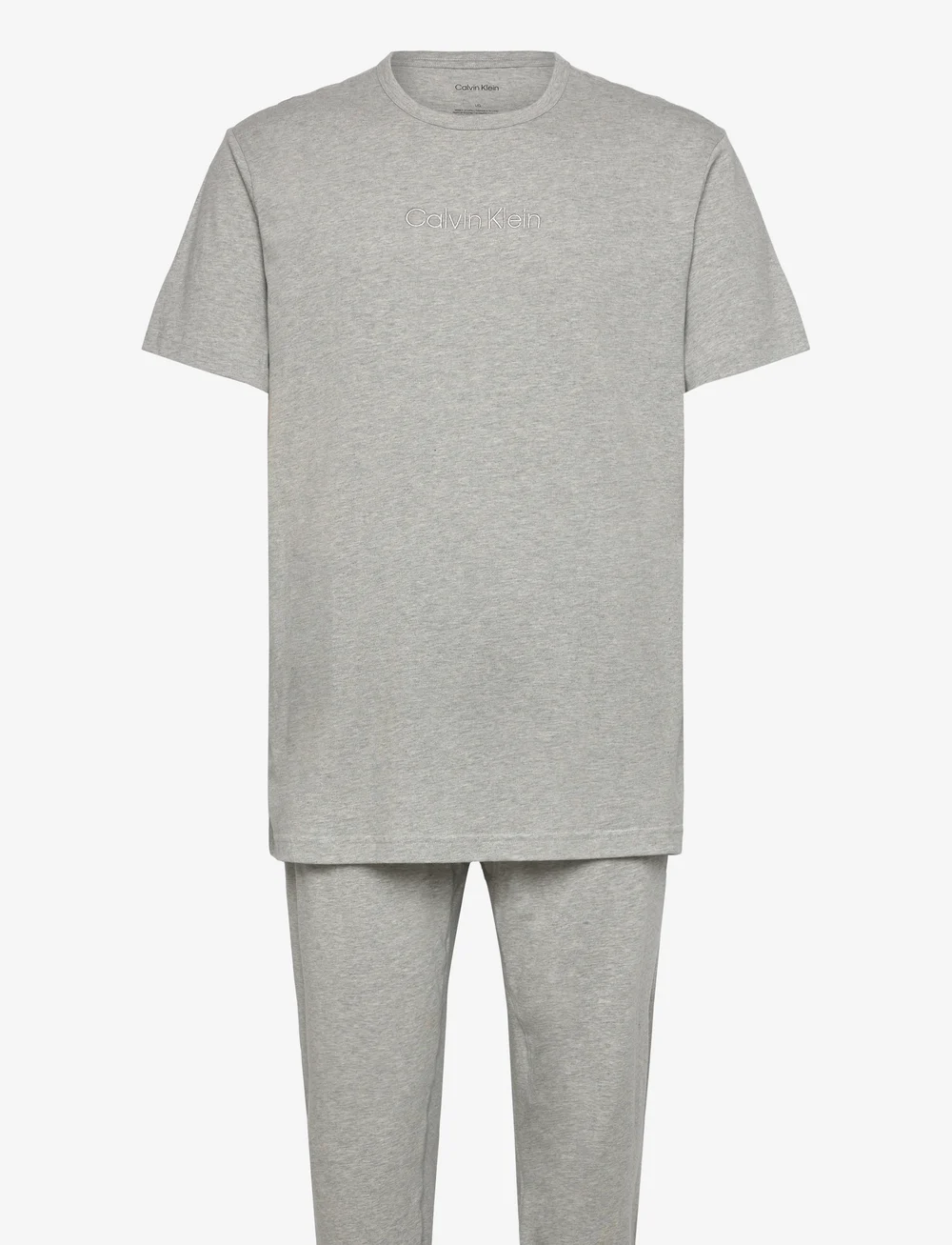 Calvin Klein - S/S JOGGER SET - pidžaamakomplekt - white top, grey heather btm - 0