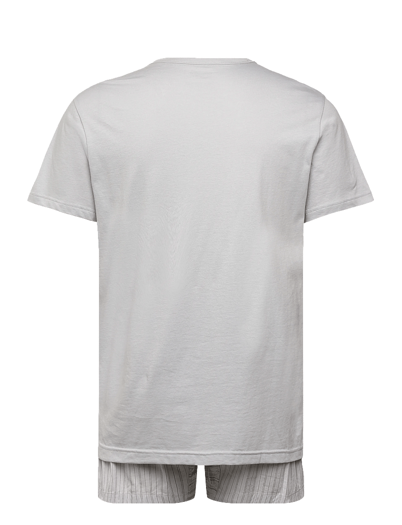 Calvin Klein - S/S CREW POPLIN BOXER SET - pyjamasset - harbor mist top w trail stripe_har - 1