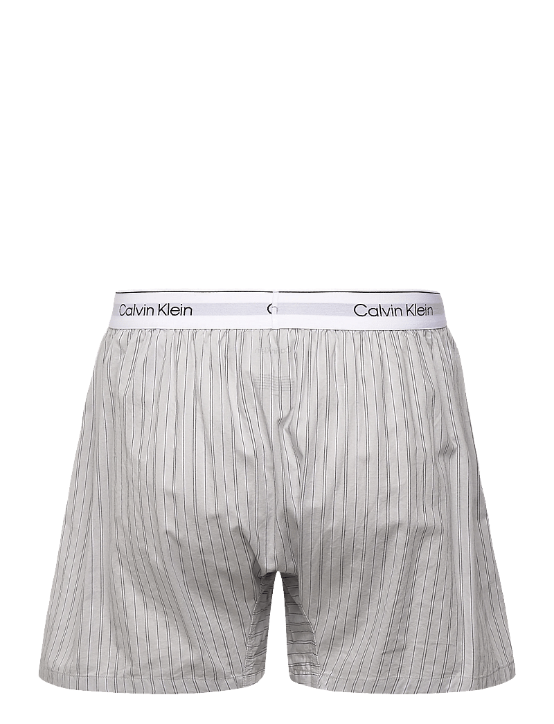 Calvin Klein - S/S CREW POPLIN BOXER SET - pyjamasset - harbor mist top w trail stripe_har - 3