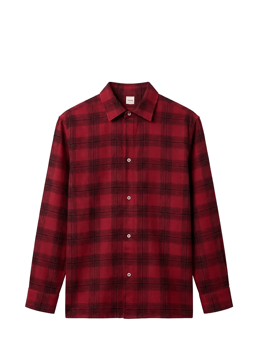 Calvin Klein - L/S BUTTON DOWN - topy do piżam - 21634 domino plaid rio red - 1