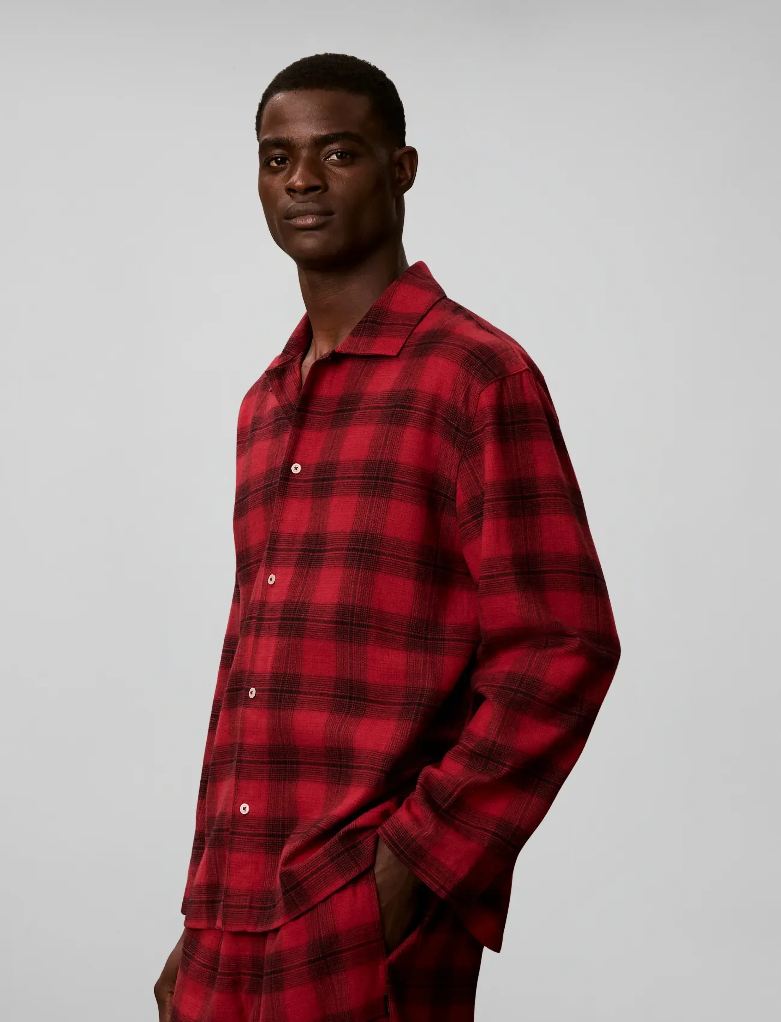 Calvin Klein - L/S BUTTON DOWN - 21634 domino plaid rio red - 5