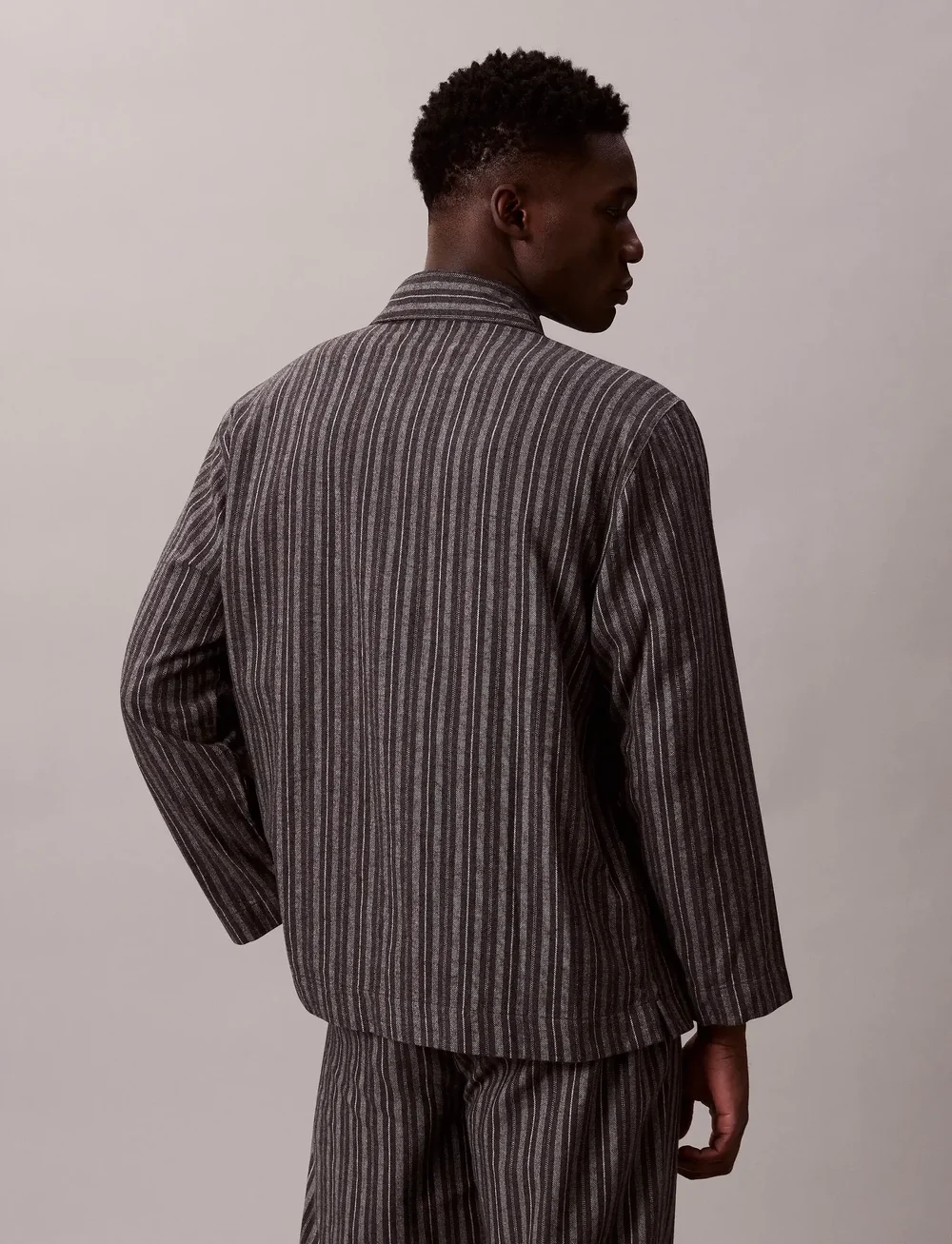 Calvin Klein - L/S BUTTON DOWN - nattrøjer - 19518 racetrack stripe+smoked pearl - 5