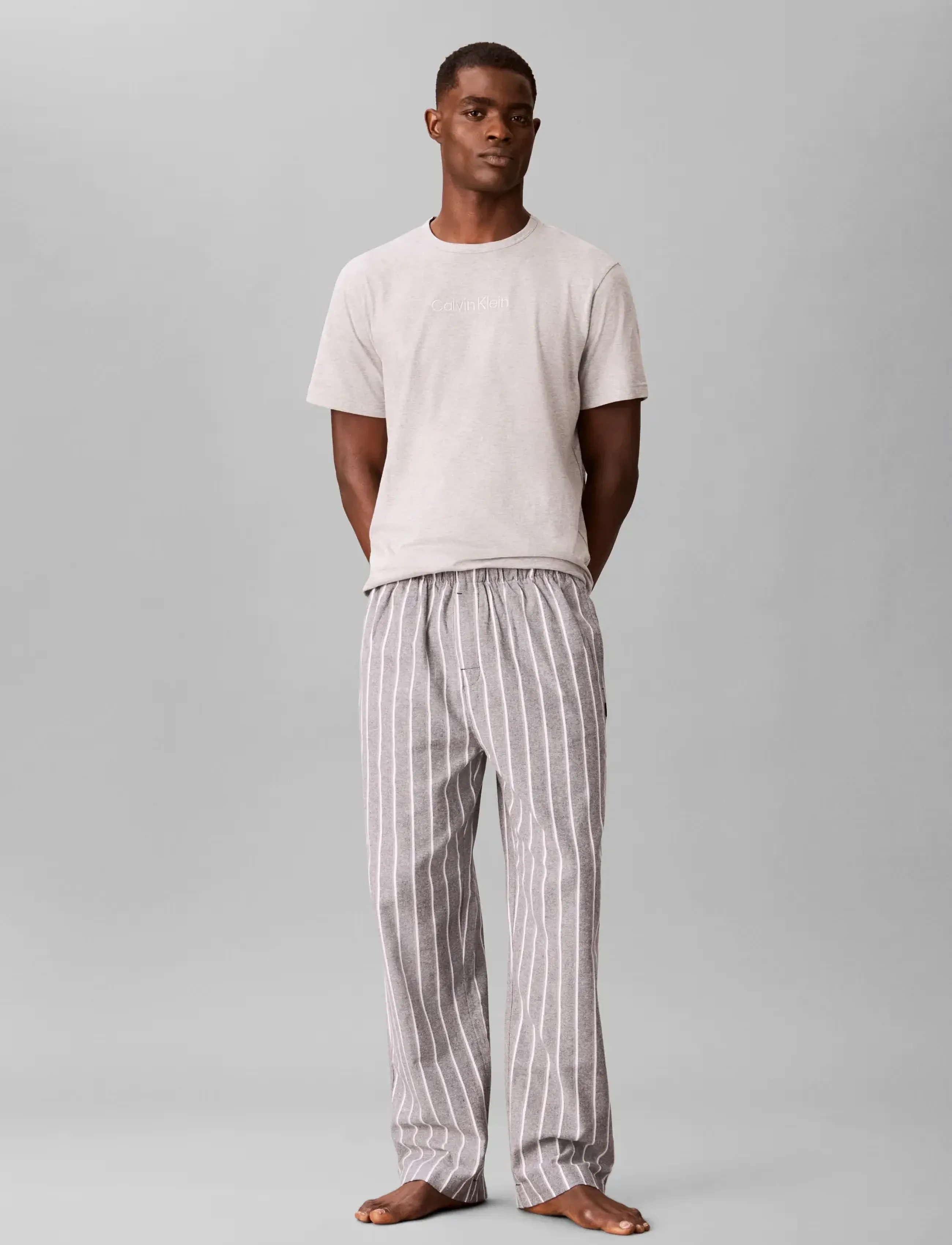 Calvin Klein SLEEP PANT - Underkläder - 21801 NEUE STRIPE+BLACK / grey
