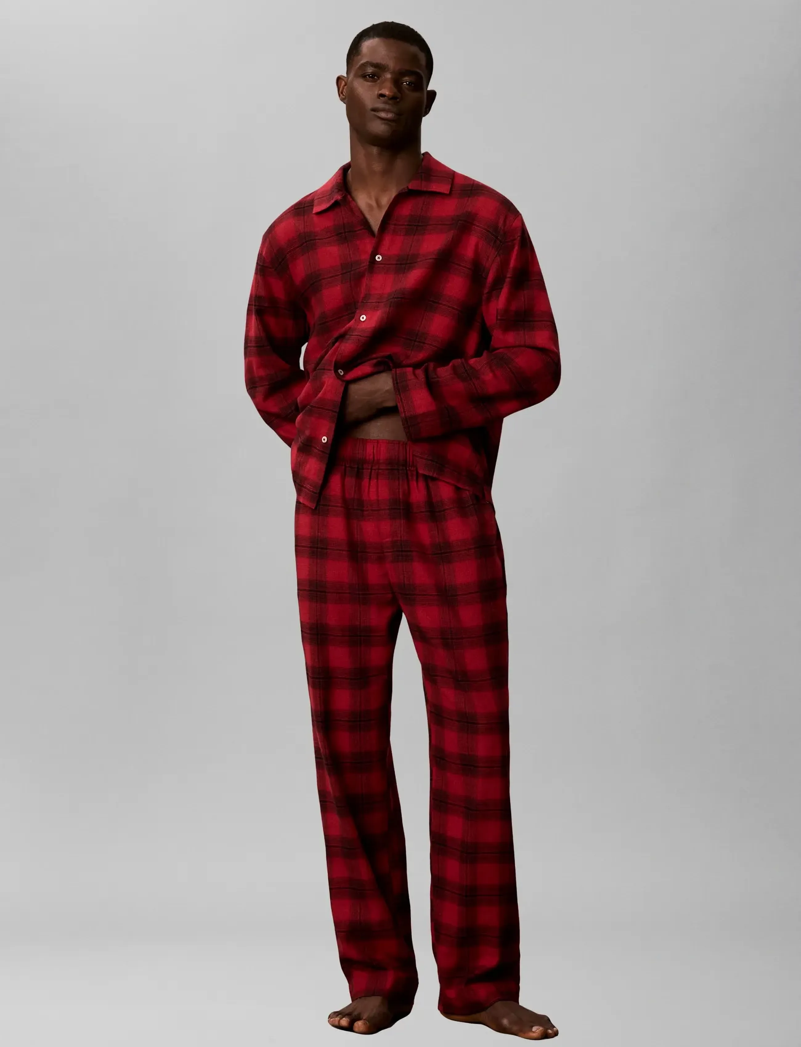 Calvin Klein SLEEP PANT - Calvin Klein - 21634 DOMINO PLAID RIO RED / red