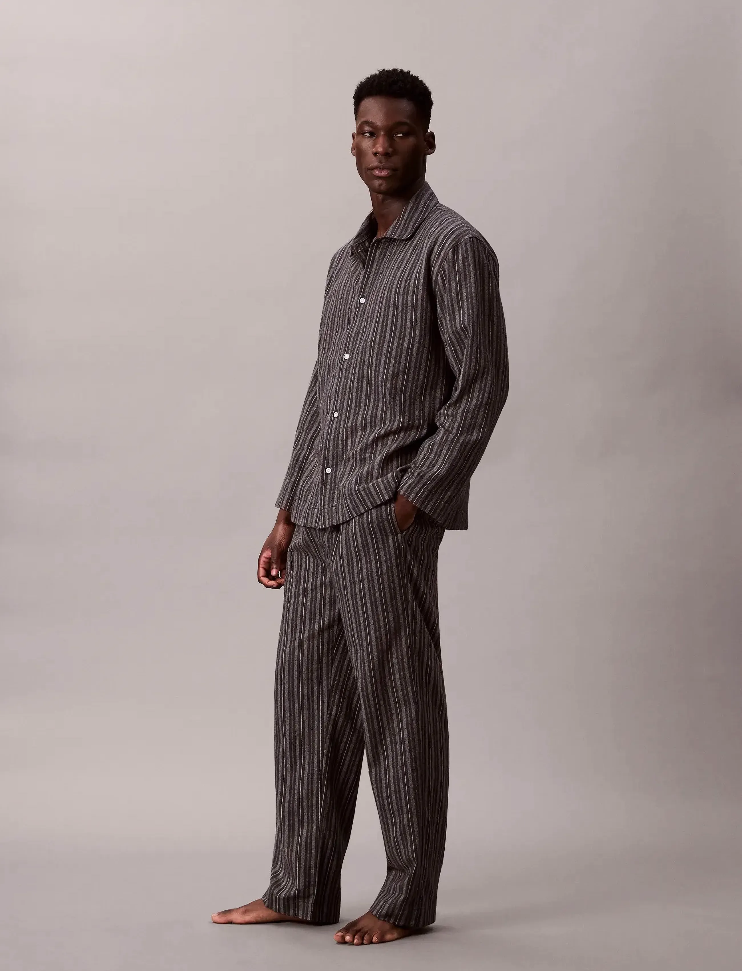 Calvin Klein - SLEEP PANT. - pyjamahose - 19518 racetrack stripe+smoked pearl - 3