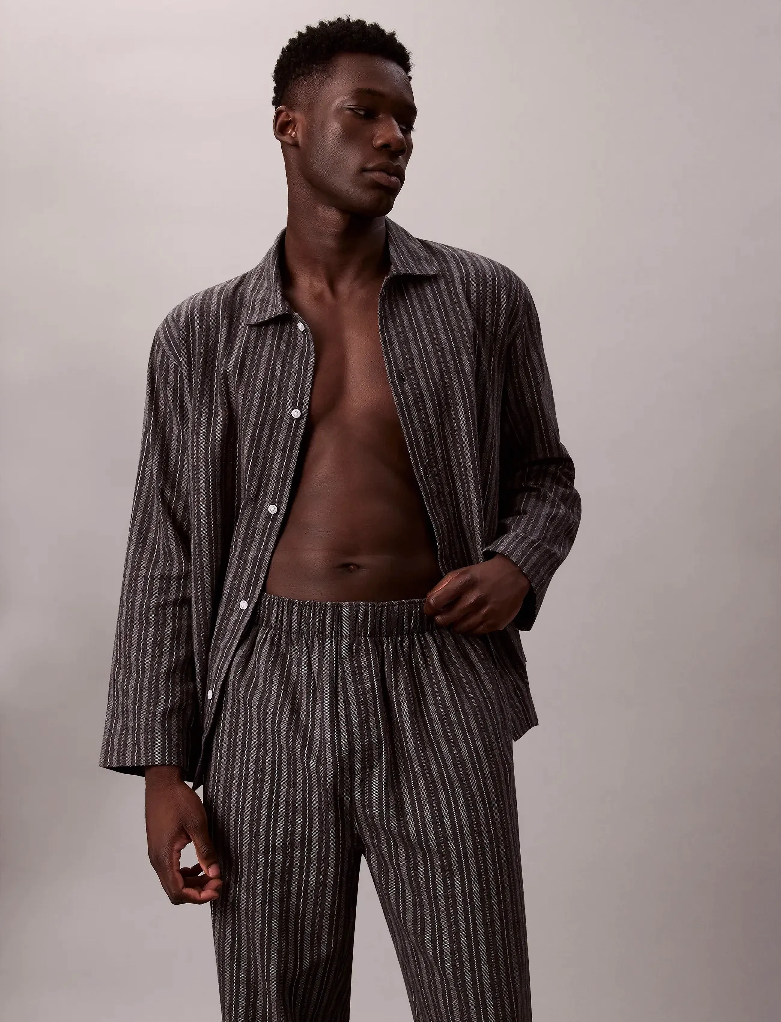 Calvin Klein - SLEEP PANT. - pyjamahose - 19518 racetrack stripe+smoked pearl - 5