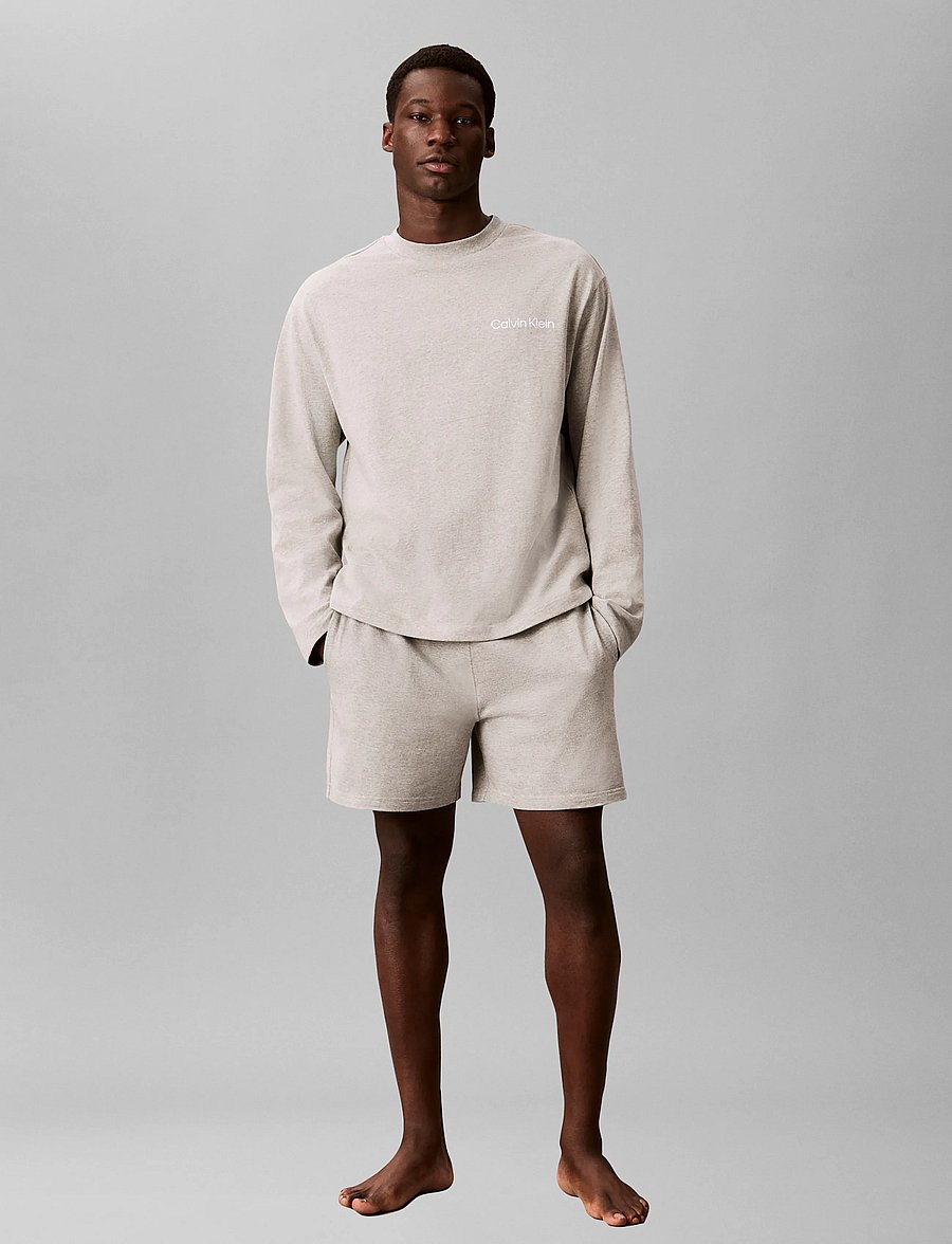 Calvin Klein - L/S CREW NECK - nattrøjer - b10 grey heather - 0