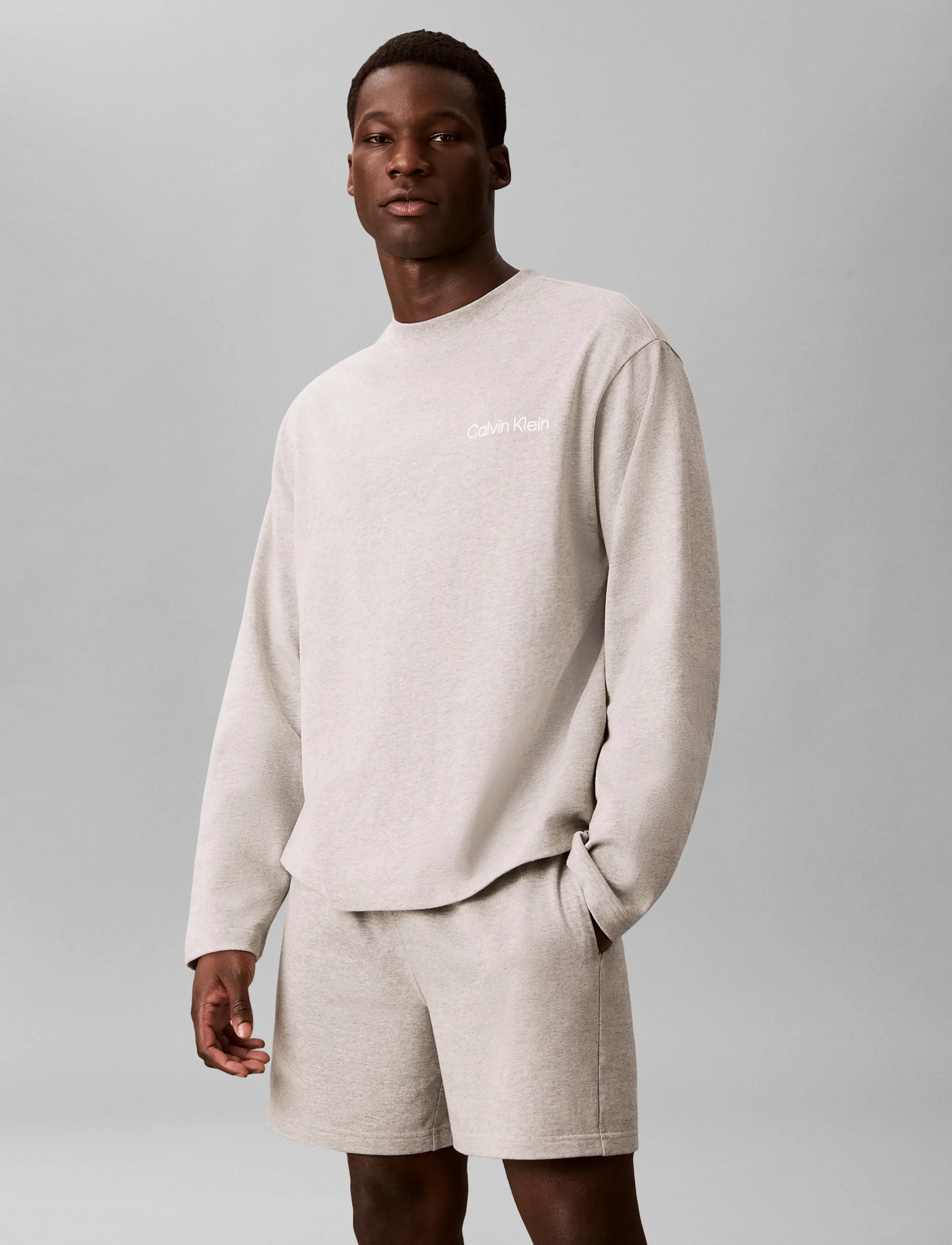 Calvin Klein - L/S CREW NECK - b10 grey heather - 3