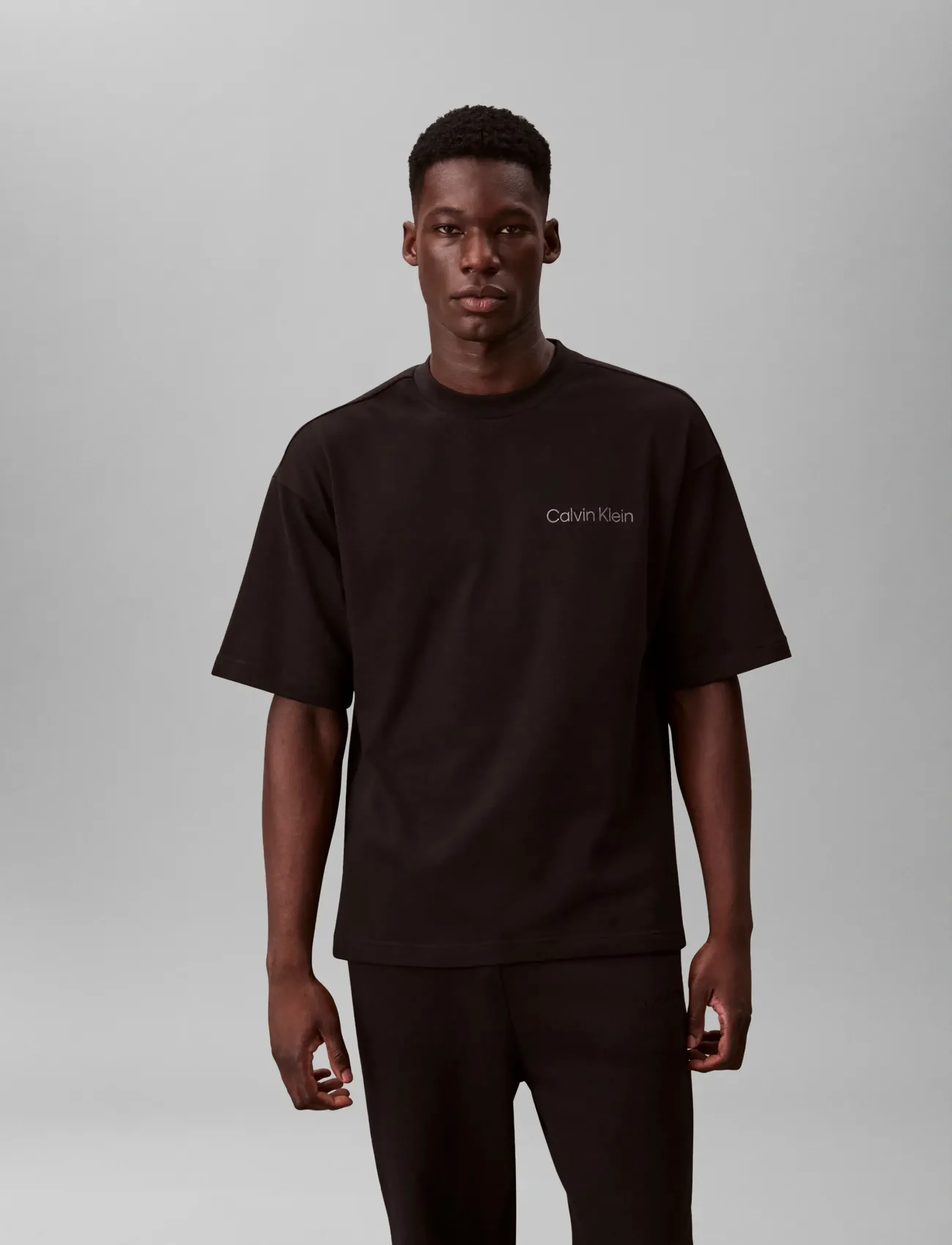 Calvin Klein - S/S CREW NECK - kortärmade t-shirts - black - 3