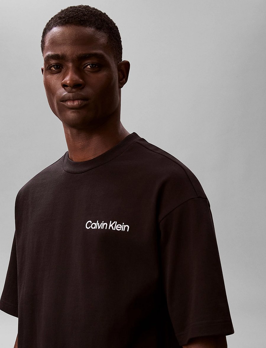 Calvin Klein - S/S CREW NECK - kortärmade t-shirts - black - 4