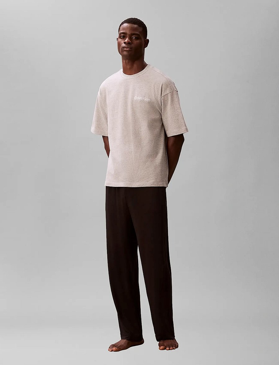 Calvin Klein - S/S CREW NECK - kortærmede t-shirts - grey heather b10 - 0
