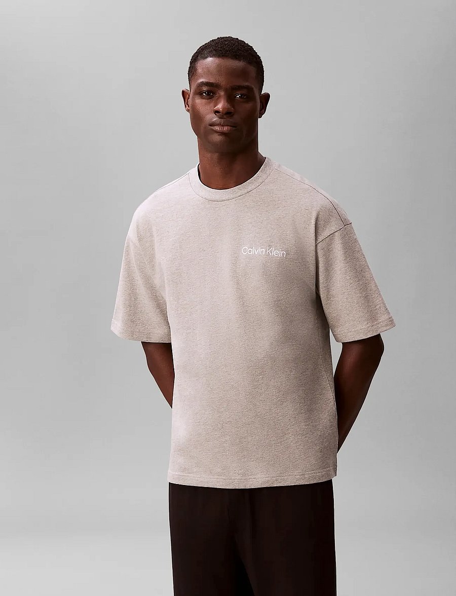 Calvin Klein - S/S CREW NECK - kortærmede t-shirts - grey heather b10 - 3