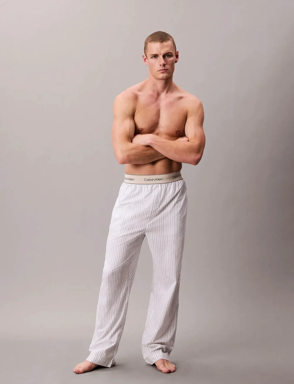 Calvin Klein - SLEEP PANT - pidžaamapüksid - 19471 trail stripe+classic white - 0