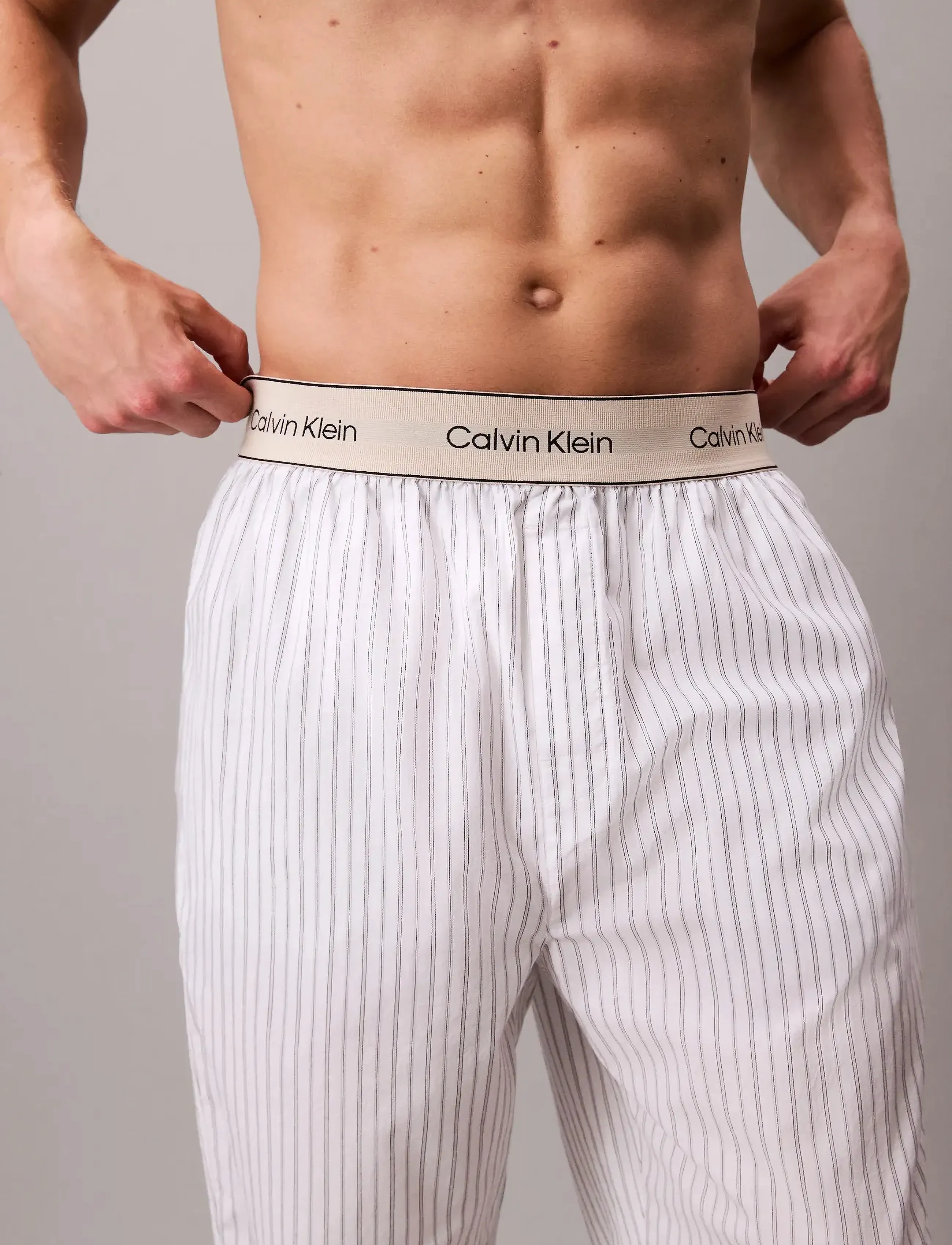 Calvin Klein - SLEEP PANT - pyjamahosen - 19471 trail stripe+classic white - 2