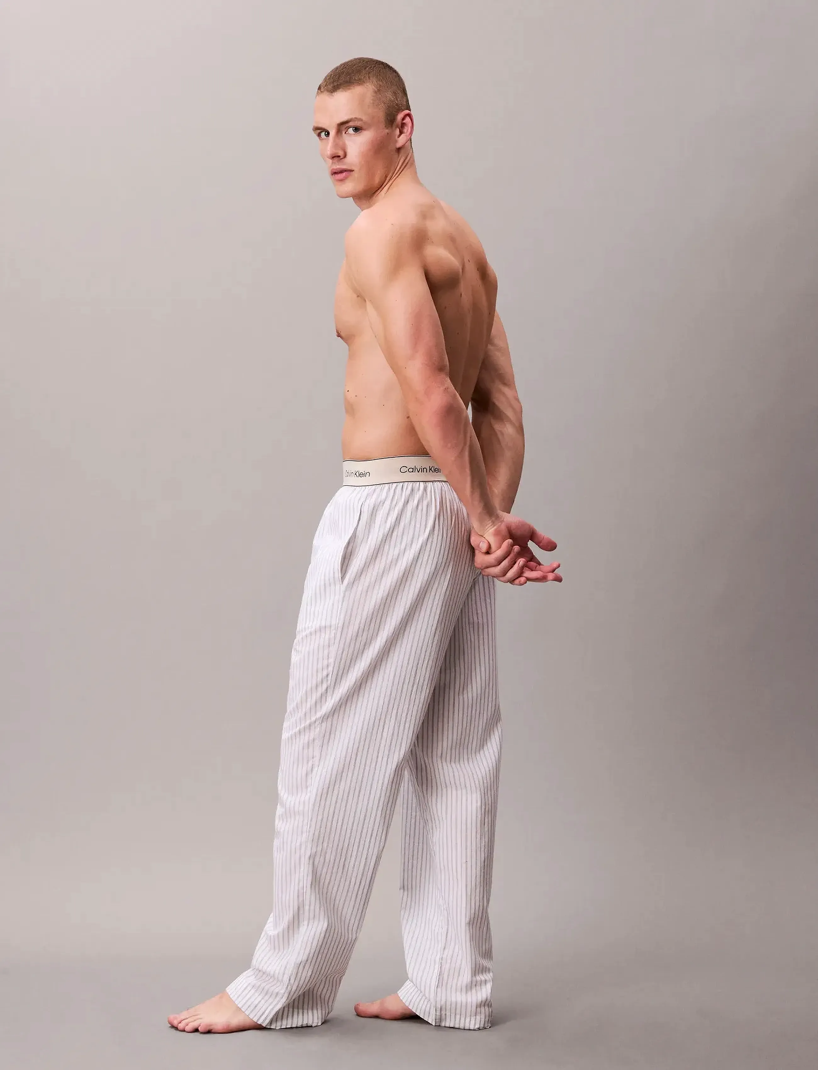 Calvin Klein - SLEEP PANT - pyjamahosen - 19471 trail stripe+classic white - 3