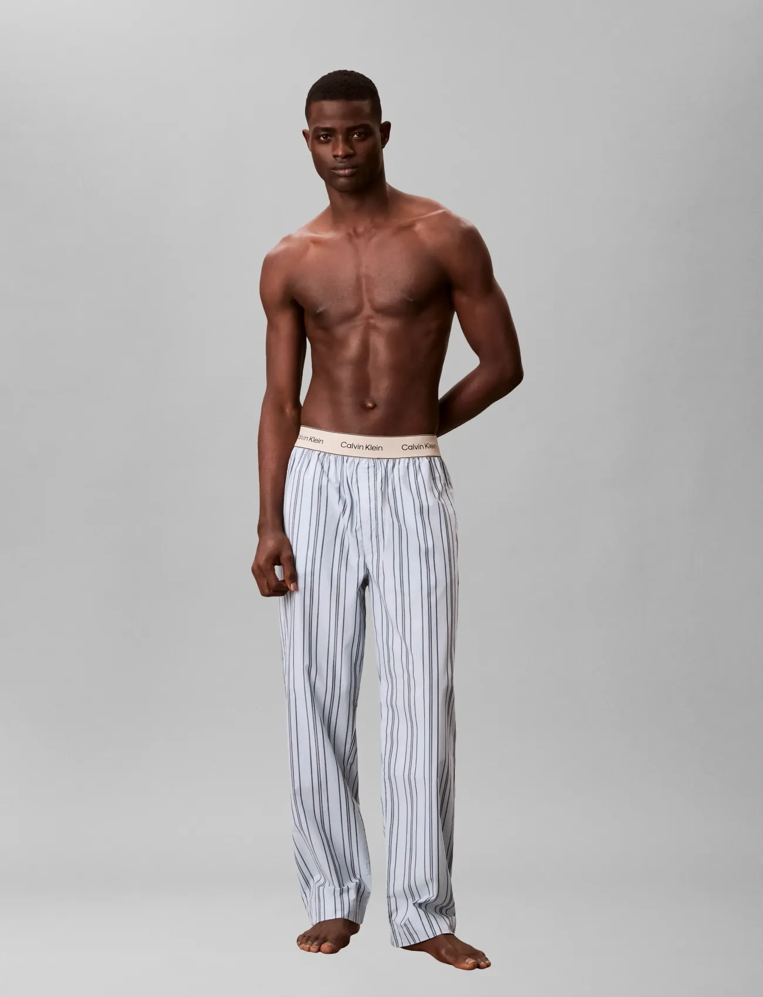 Calvin Klein SLEEP PANT - Underkläder - MAJORCA STRIPE BREEZY BLUE / blue