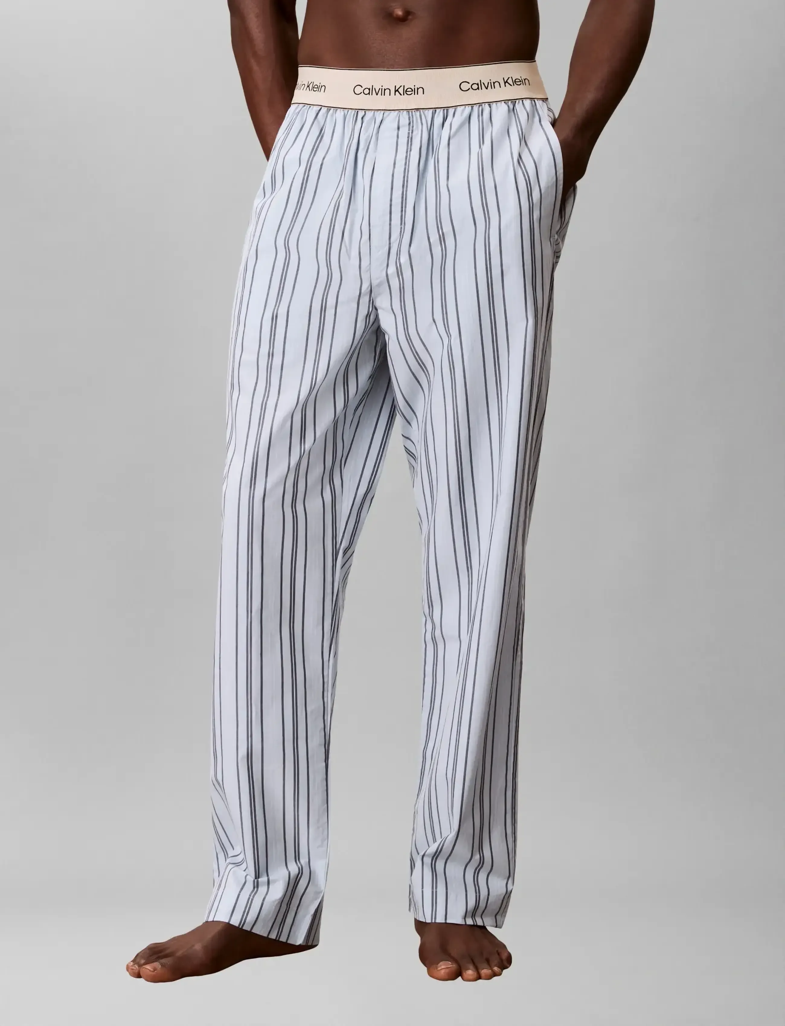 Calvin Klein - SLEEP PANT - natbukser - majorca stripe breezy blue - 3