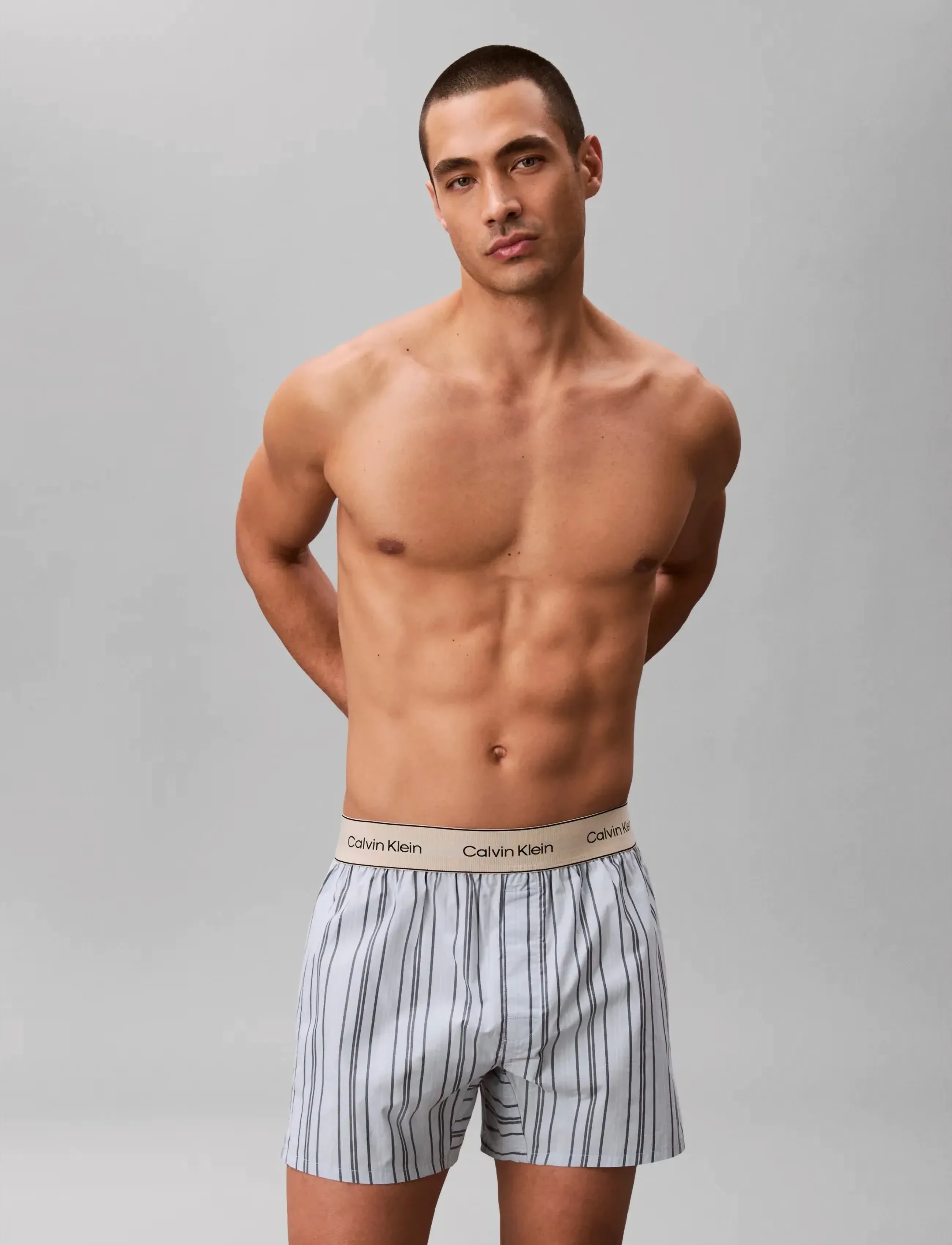 Calvin Klein BOXER TRAD - Kalsonger - MAJORCA STRIPE BREEZY BLUE / blue