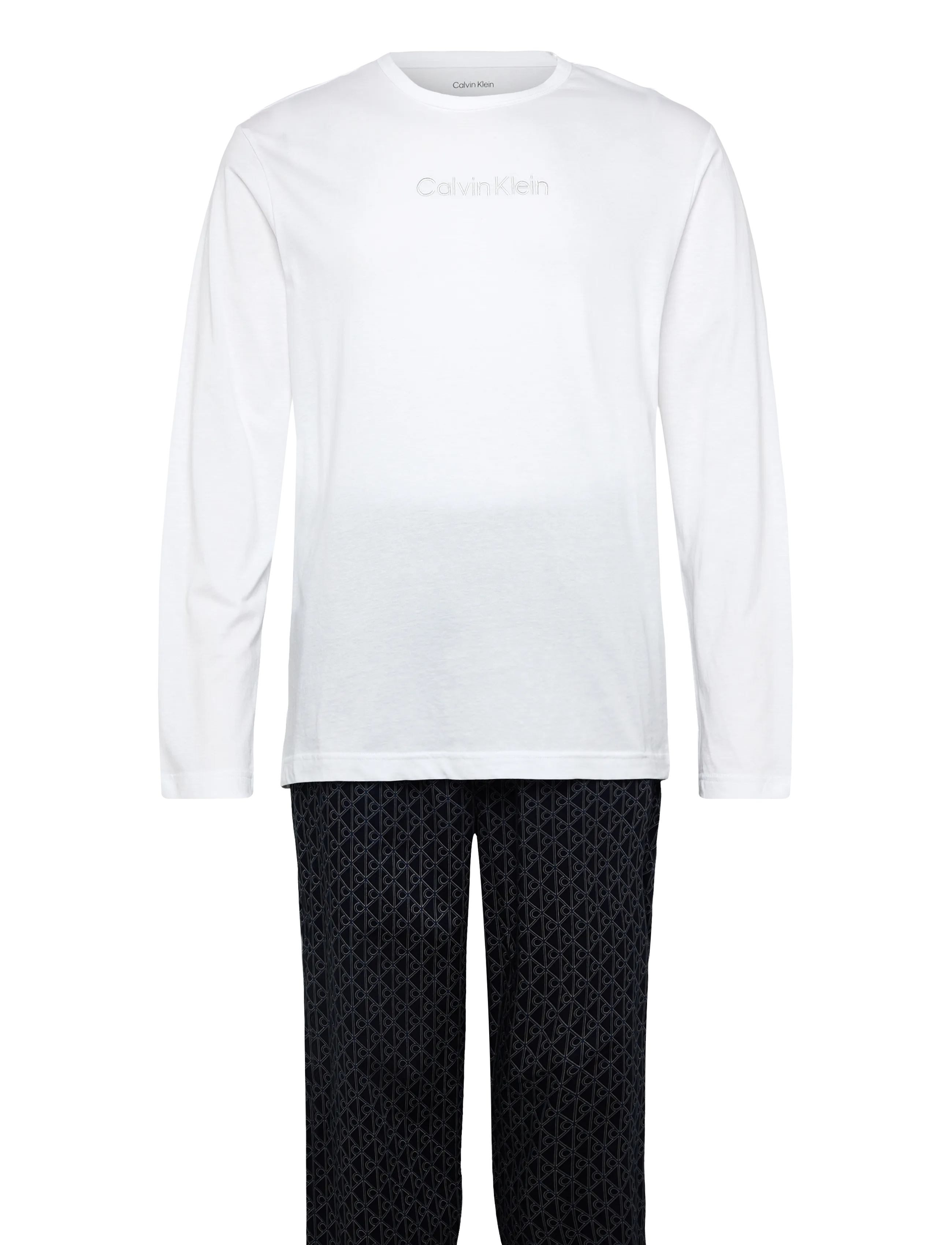 CALVIN KLEIN Ls Tee Hose Set Weiß - S - Herren