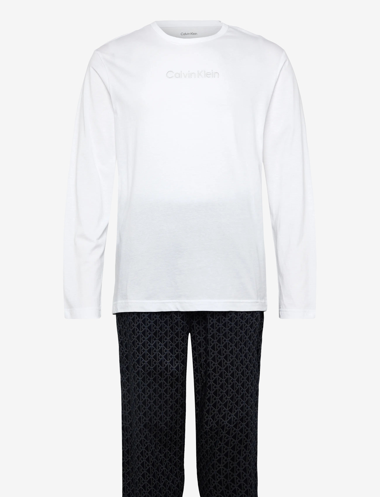 Calvin Klein - LS TEE PANT SET - pyjamasets - classic white top w/ bijou modern c - 0