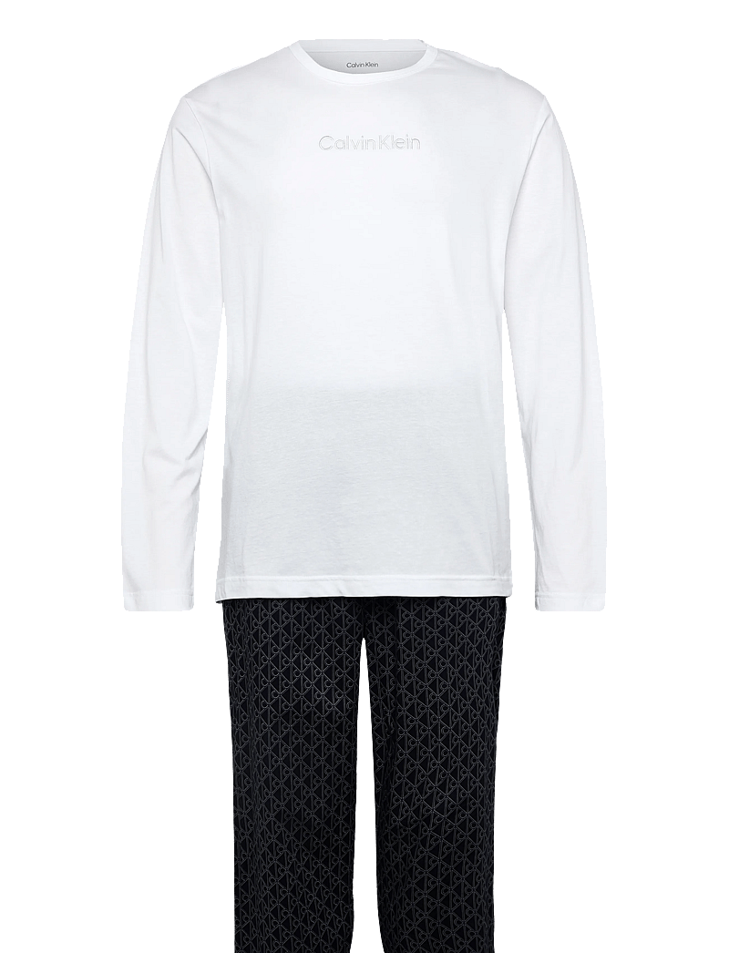 Calvin Klein - LS TEE PANT SET - pyjamasets - classic white top w/ bijou modern c - 0