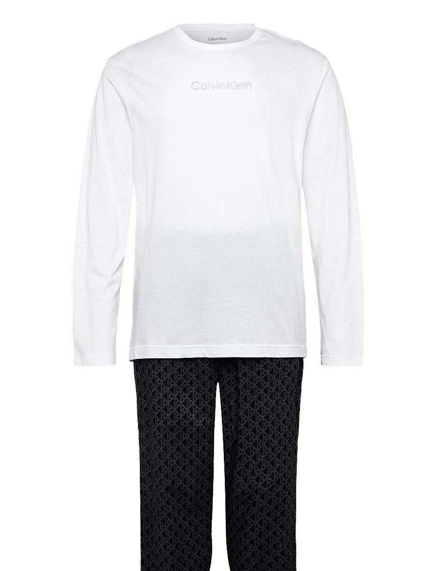 Calvin Klein - LS TEE PANT SET - pyjamasset - classic white top w/ bijou modern c - 0