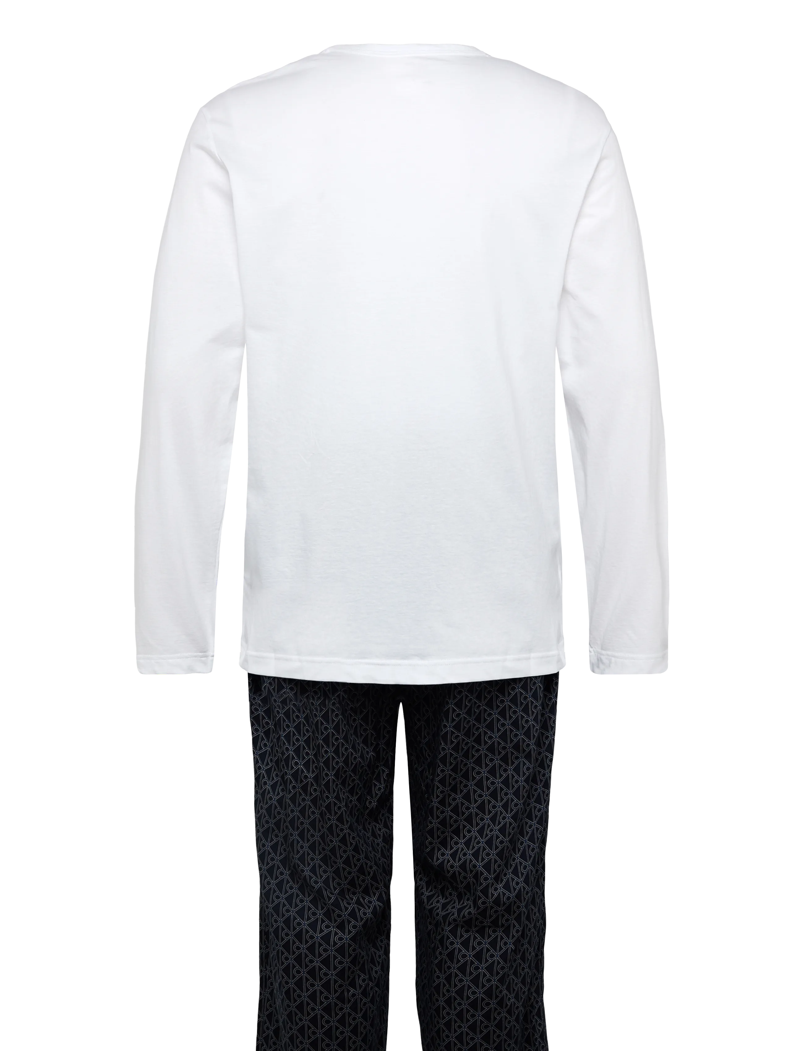 Calvin Klein - LS TEE PANT SET - nattøj sæt - classic white top w/ bijou modern c - 1