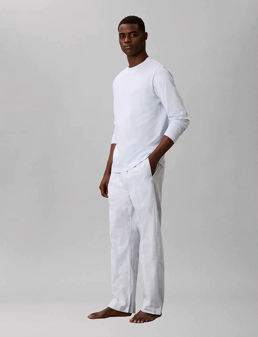 Calvin Klein - LS TEE PANT SET - pyjamasets - ballad blue top silo plaid ballad - 3