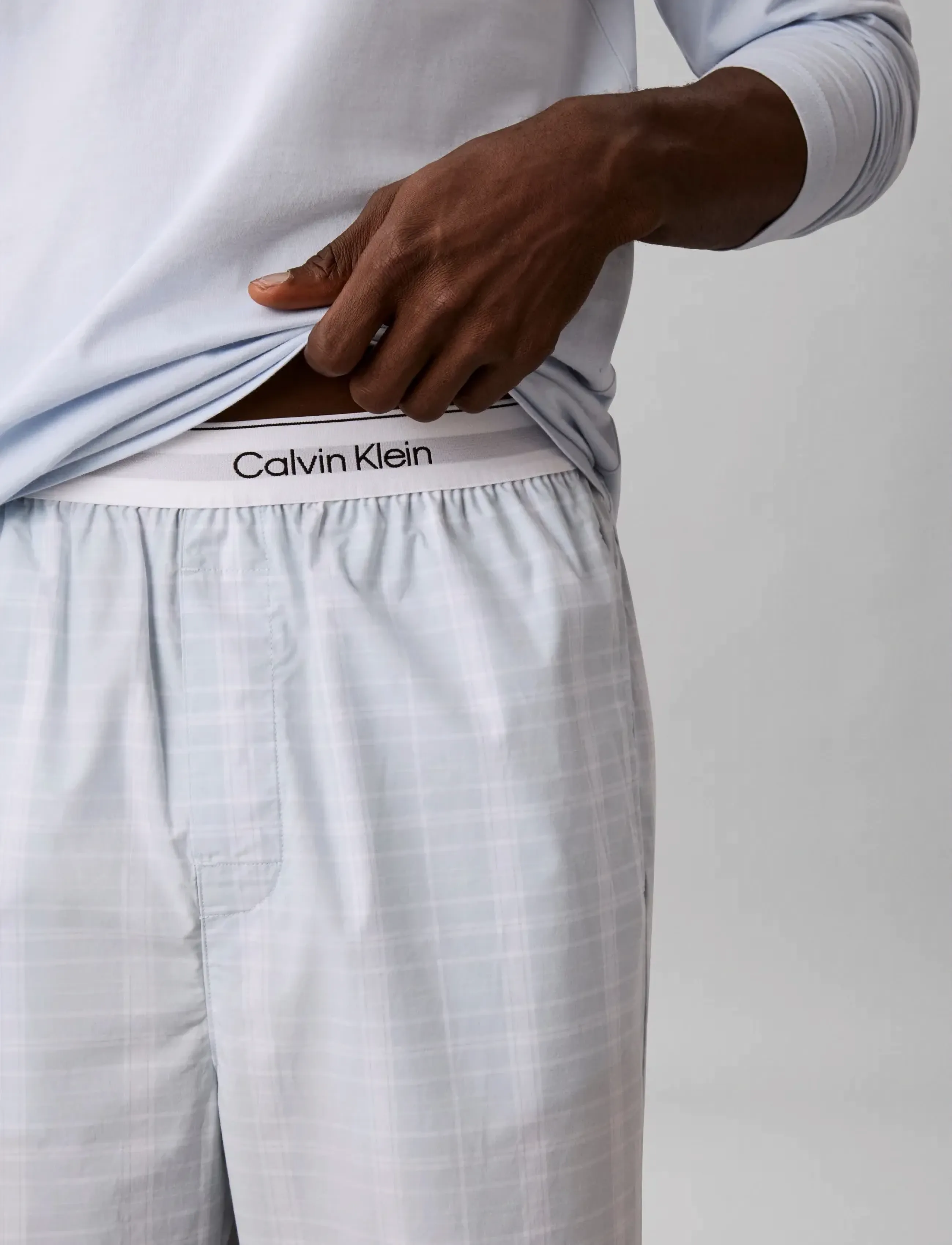 Calvin Klein - LS TEE PANT SET - pidžaamakomplekt - ballad blue top   silo plaid ballad - 4