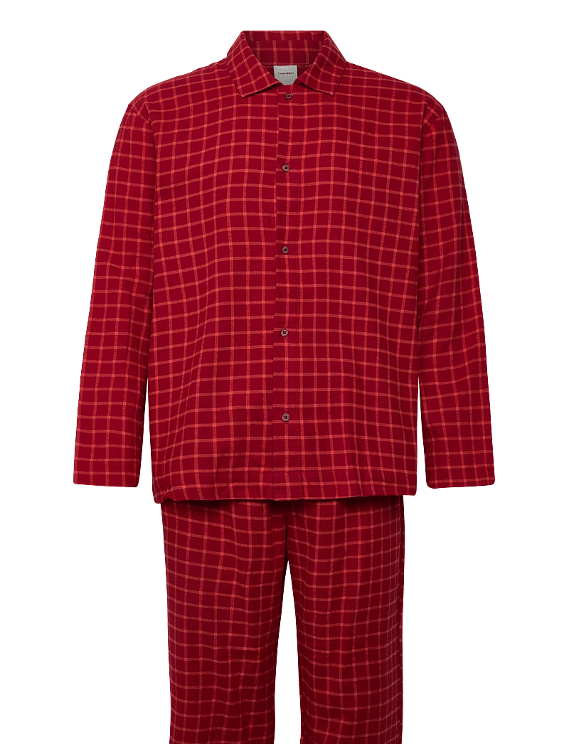 Calvin Klein - LS BUTTON DOWN PANT SET - náttfatasett - 19600 giga club check+juneberry/ver - 0