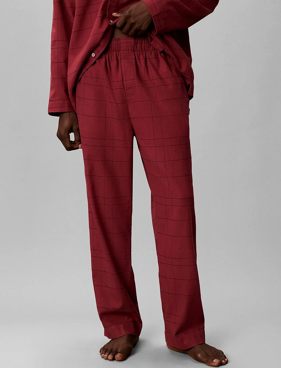 Calvin Klein - LS BUTTON DOWN PANT SET - pyjamasset - 21637 sophie plaid established red - 4