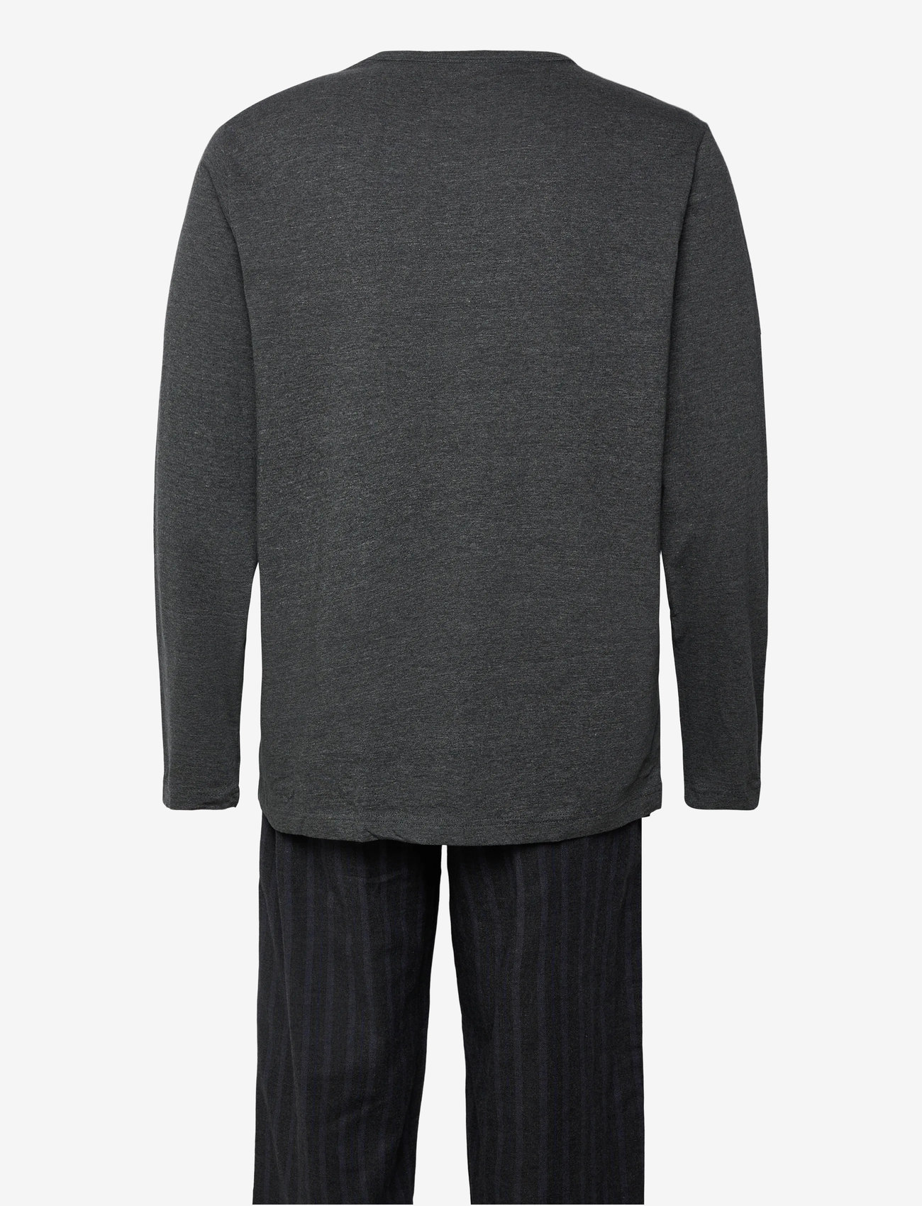Calvin Klein - LS TEE PANT SET - pidžaamakomplekt - charcoal heather top w/ racetrack s - 1