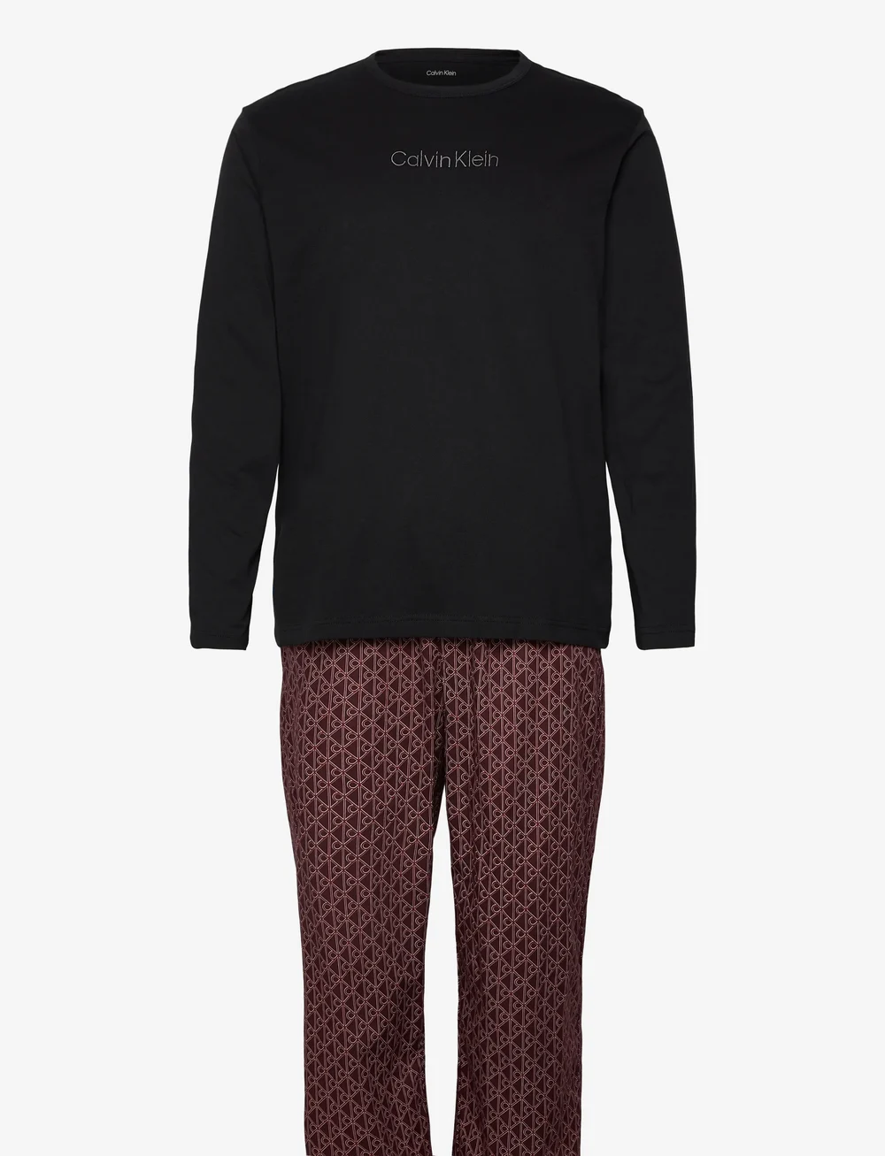 Calvin Klein - LS TEE PANT SET - pyjama sets - black top w/ bijou modern bijou  mo - 1