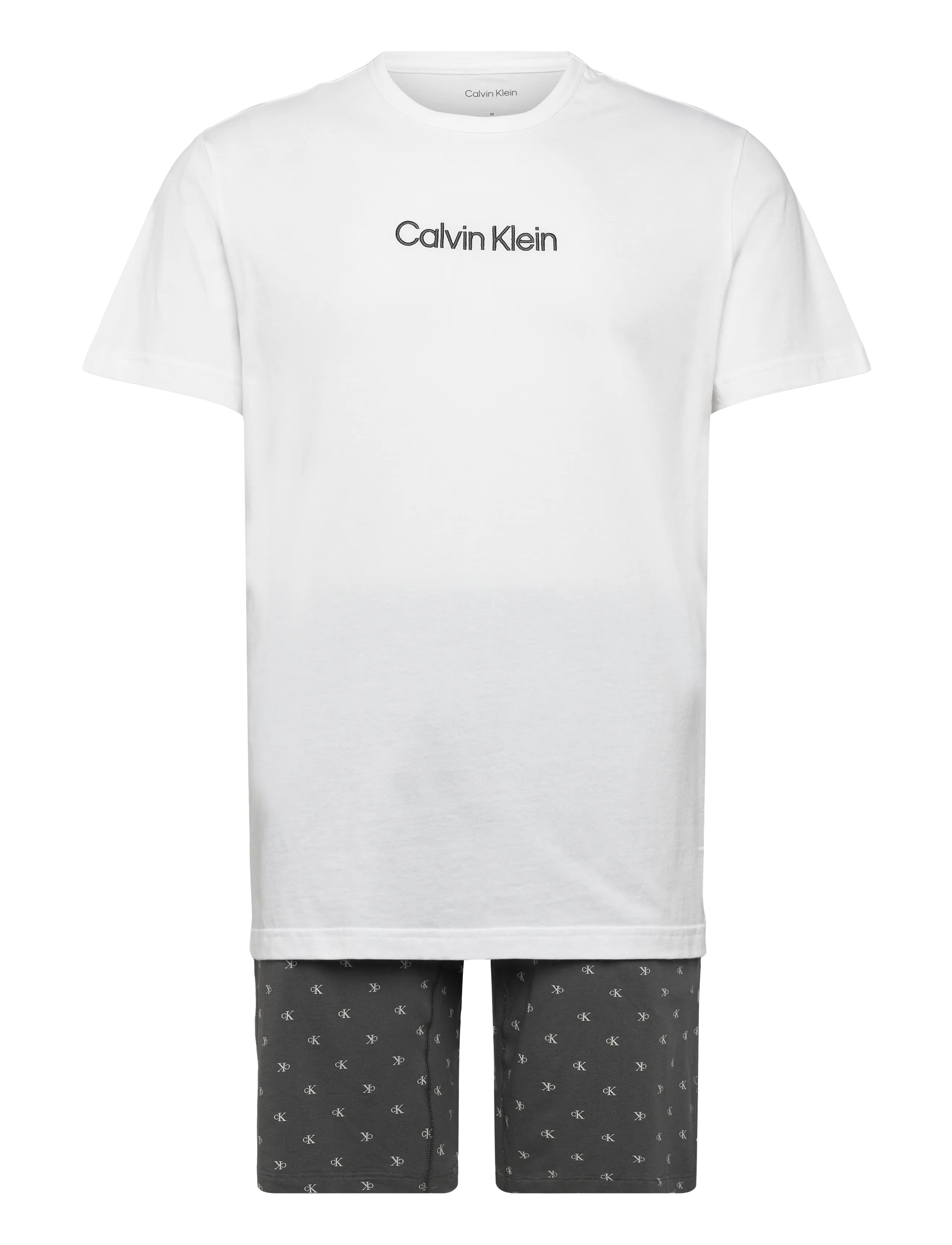 Calvin Klein Ss Tee And Short Set, M, Night & Loungewear, Weiß - Pyjamas (set), Männerswear