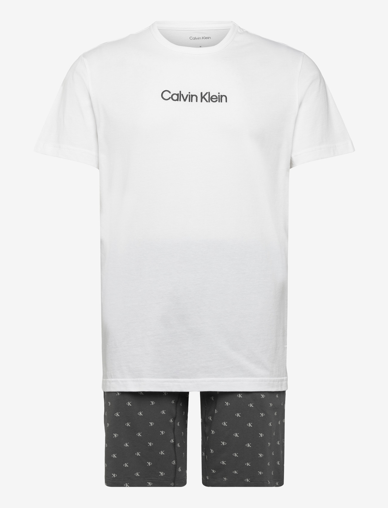 Calvin Klein - SS TEE AND SHORT SET - pyjamasset - classic white top w/ diamond logo+f - 0