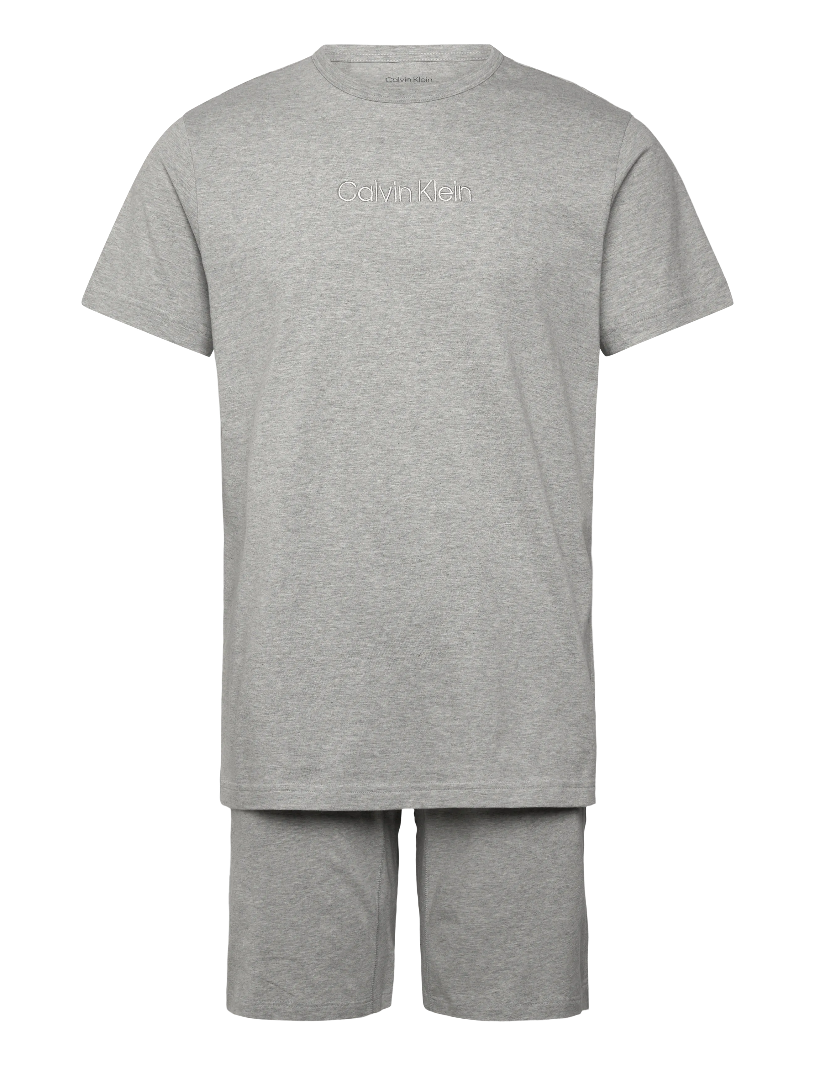 Calvin Klein Ss Tee And Short Set, M, Night & Loungewear, Grau - Pyjamas (set), Männerswear