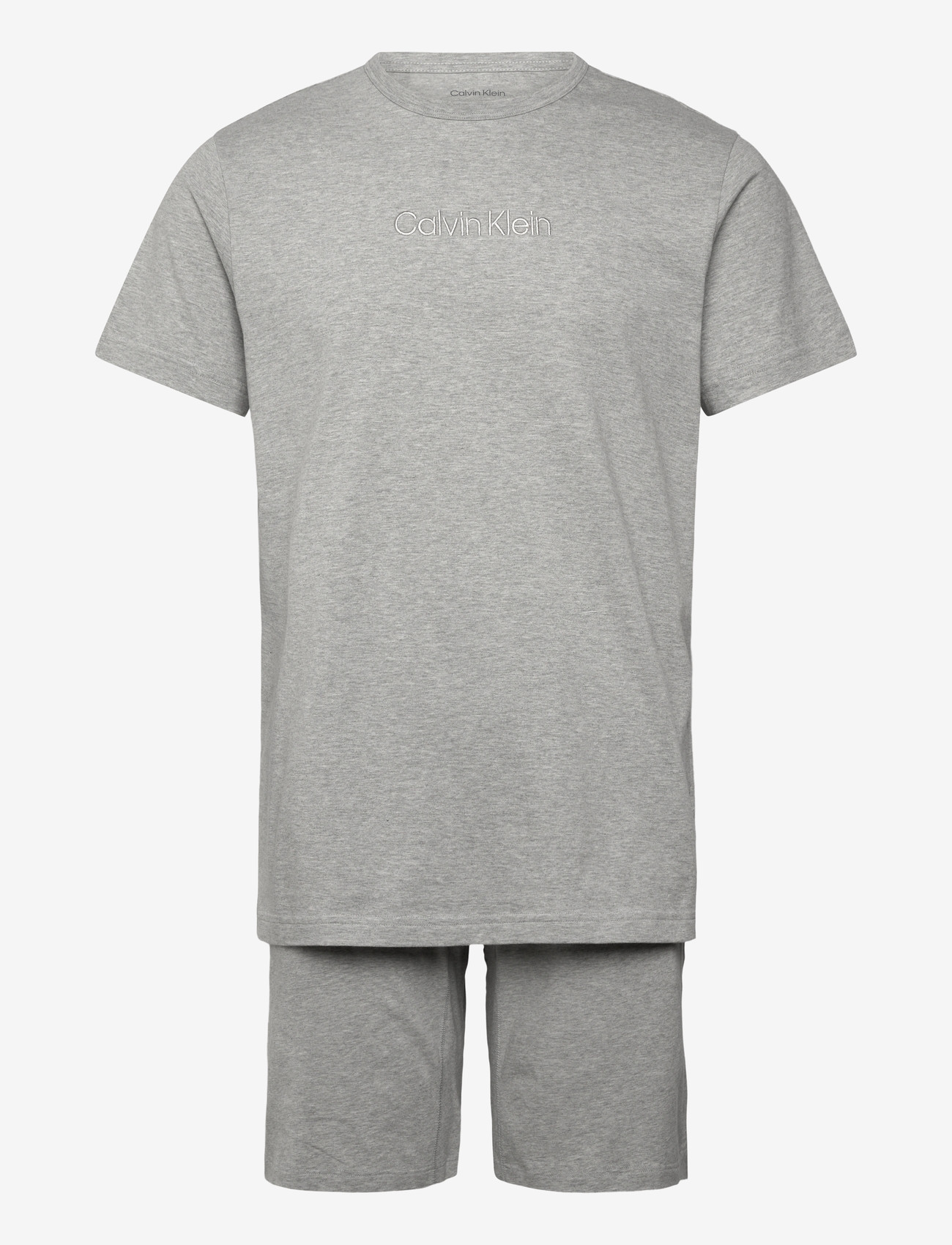 Calvin Klein - SS TEE AND SHORT SET - pyjama sets - b10 grey heather - 0