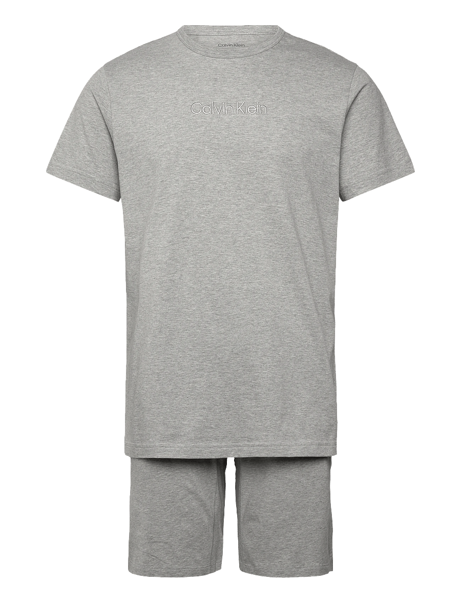 Calvin Klein - SS TEE AND SHORT SET - pyjamasset - b10 grey heather - 0
